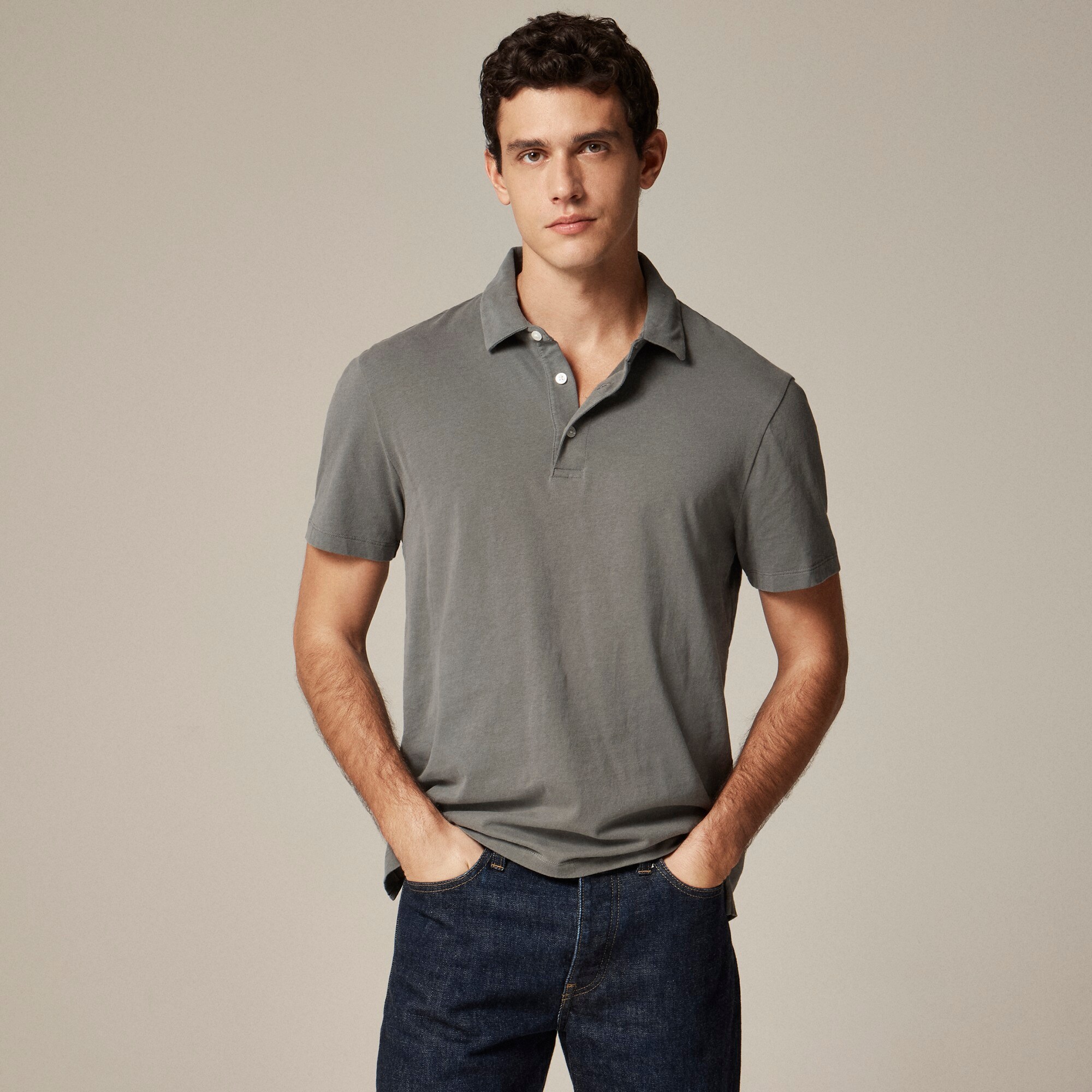 Sueded Cotton Polo Shirt For Men