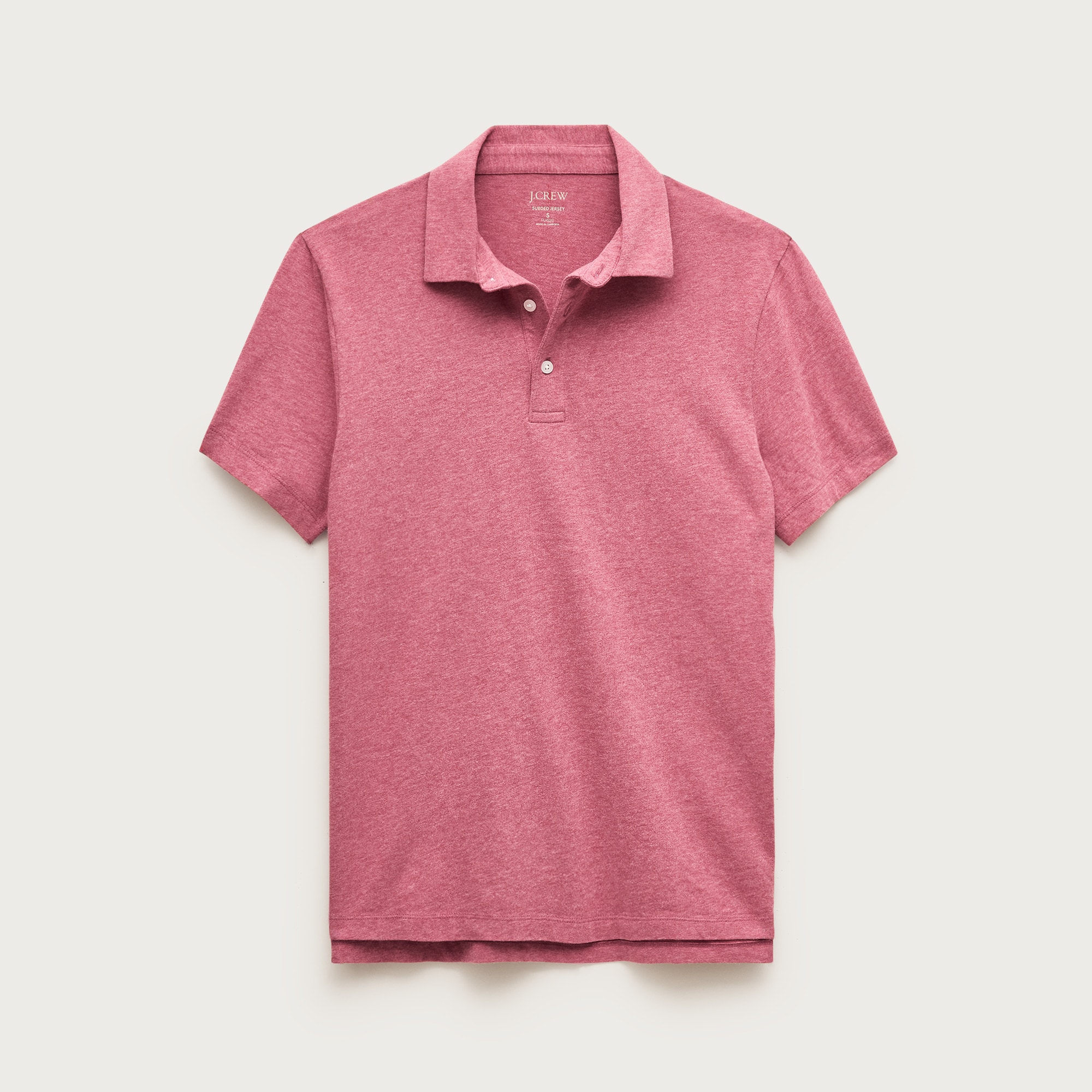Sueded cotton polo shirt