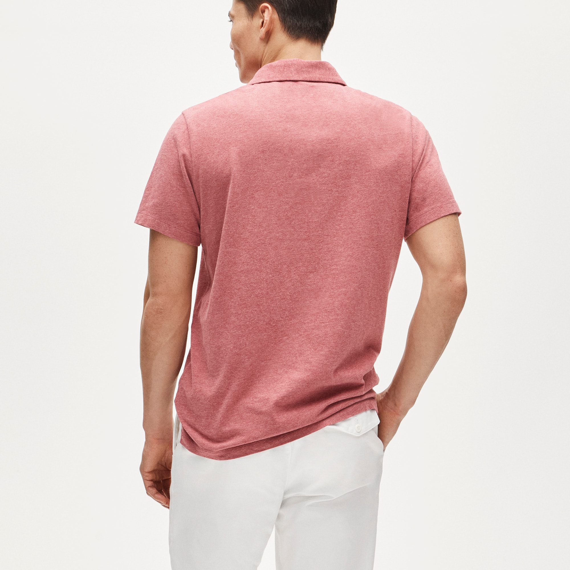 Sueded cotton polo shirt