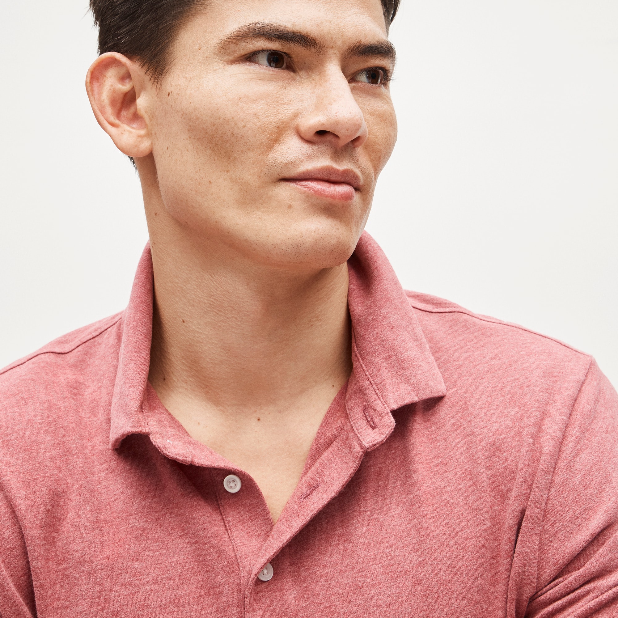 Sueded cotton polo shirt