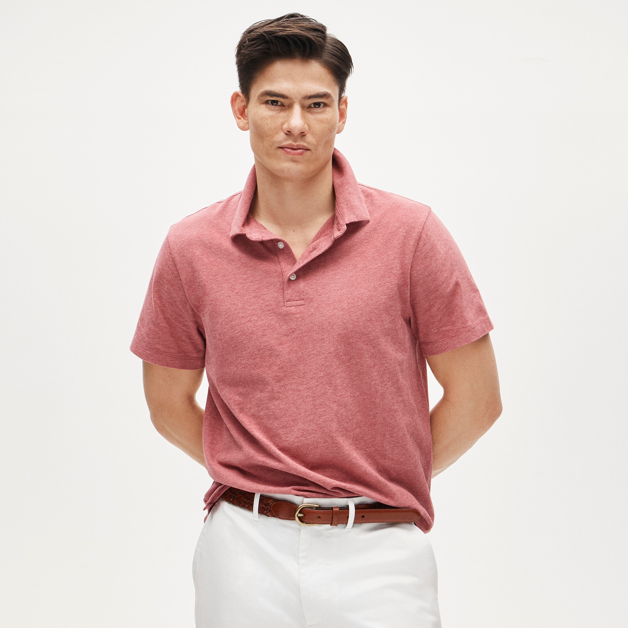  Sueded cotton polo shirt