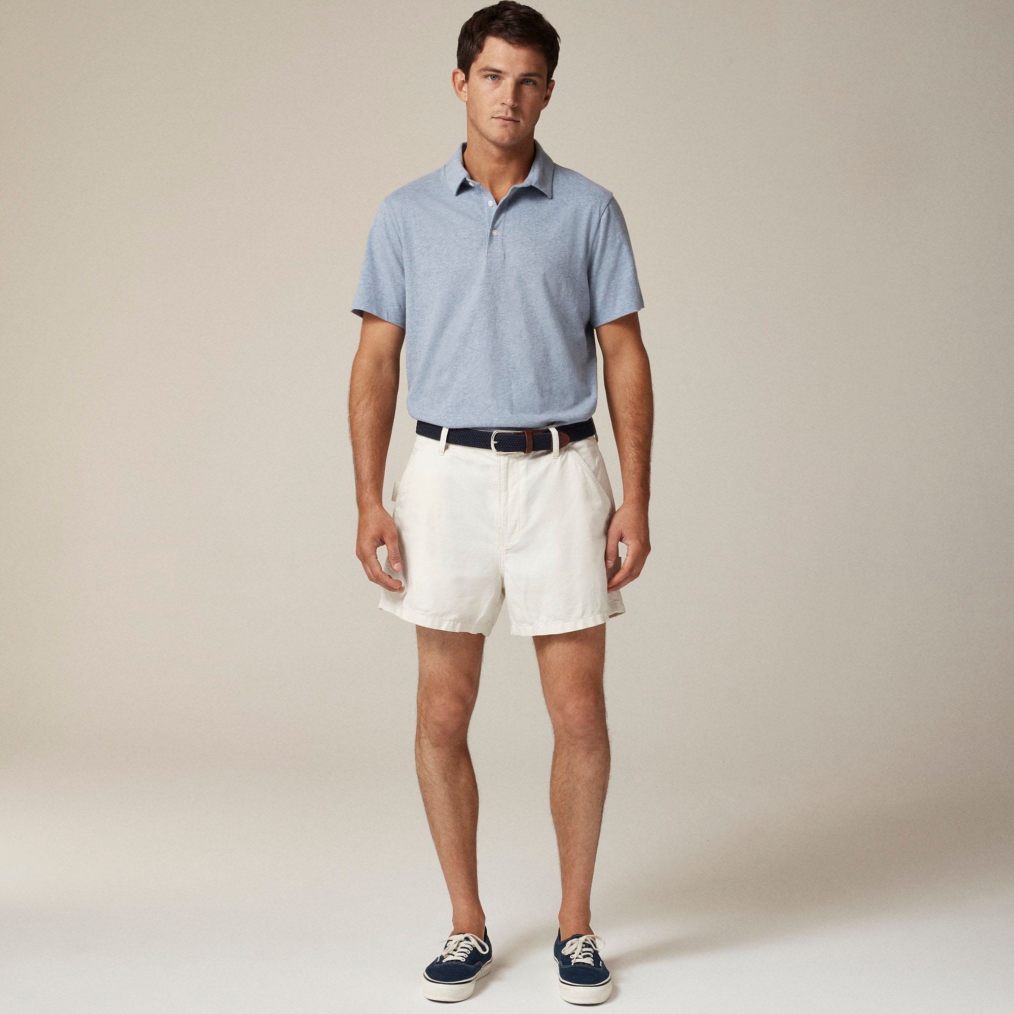 Sueded cotton polo shirt