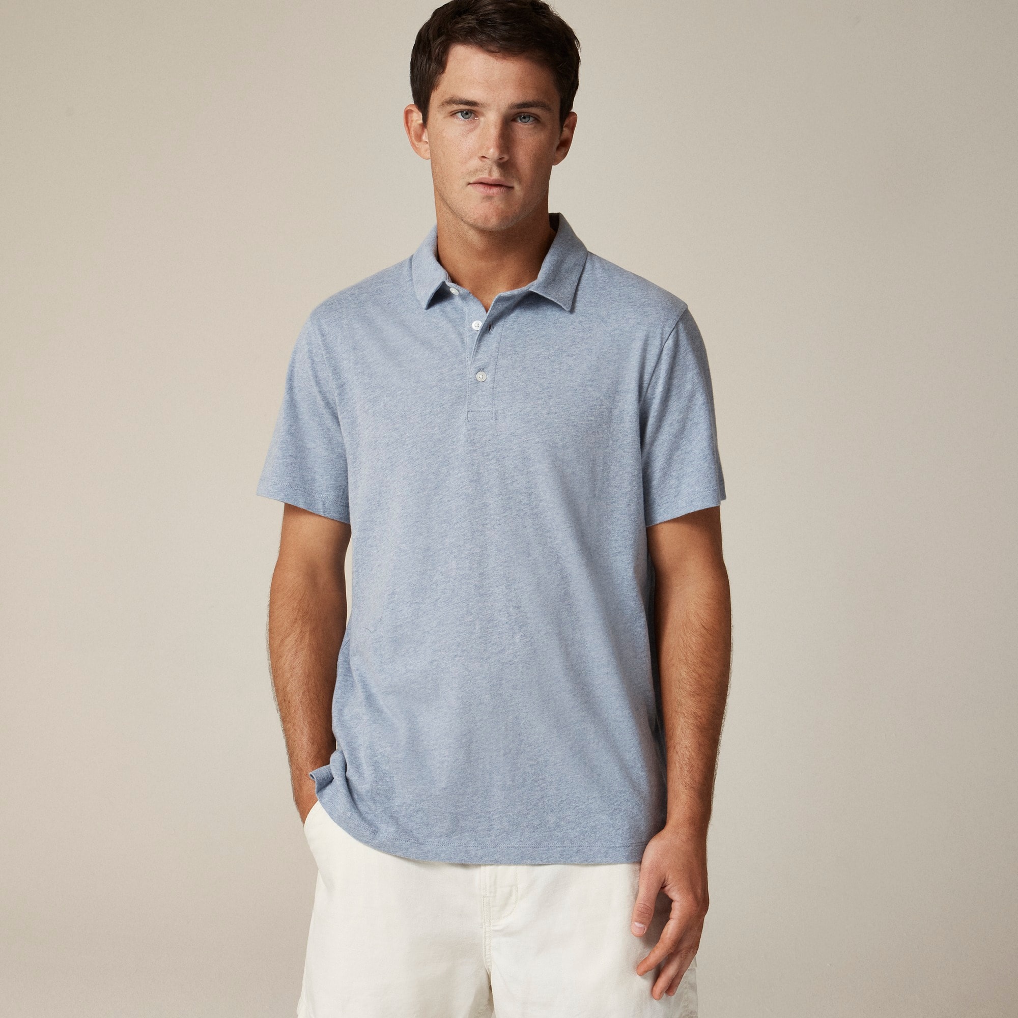 mens Sueded cotton polo shirt