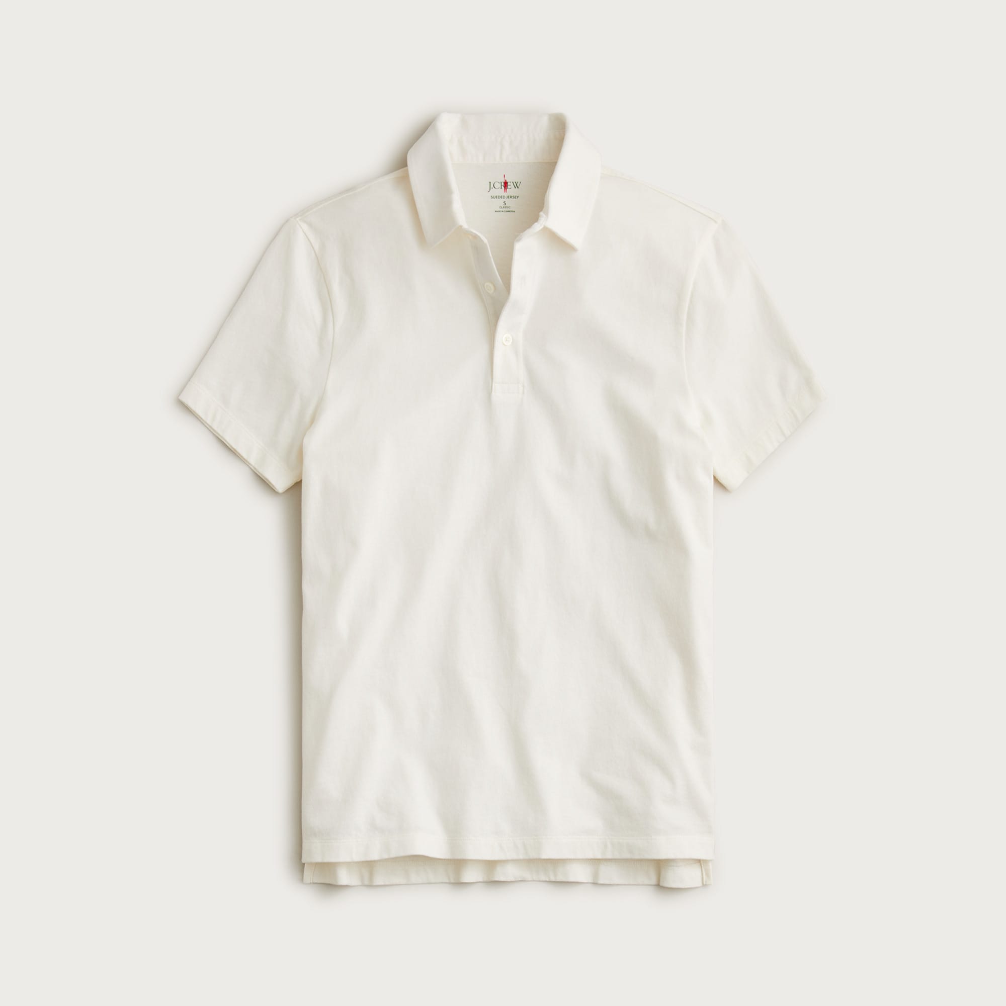 Sueded cotton polo shirt