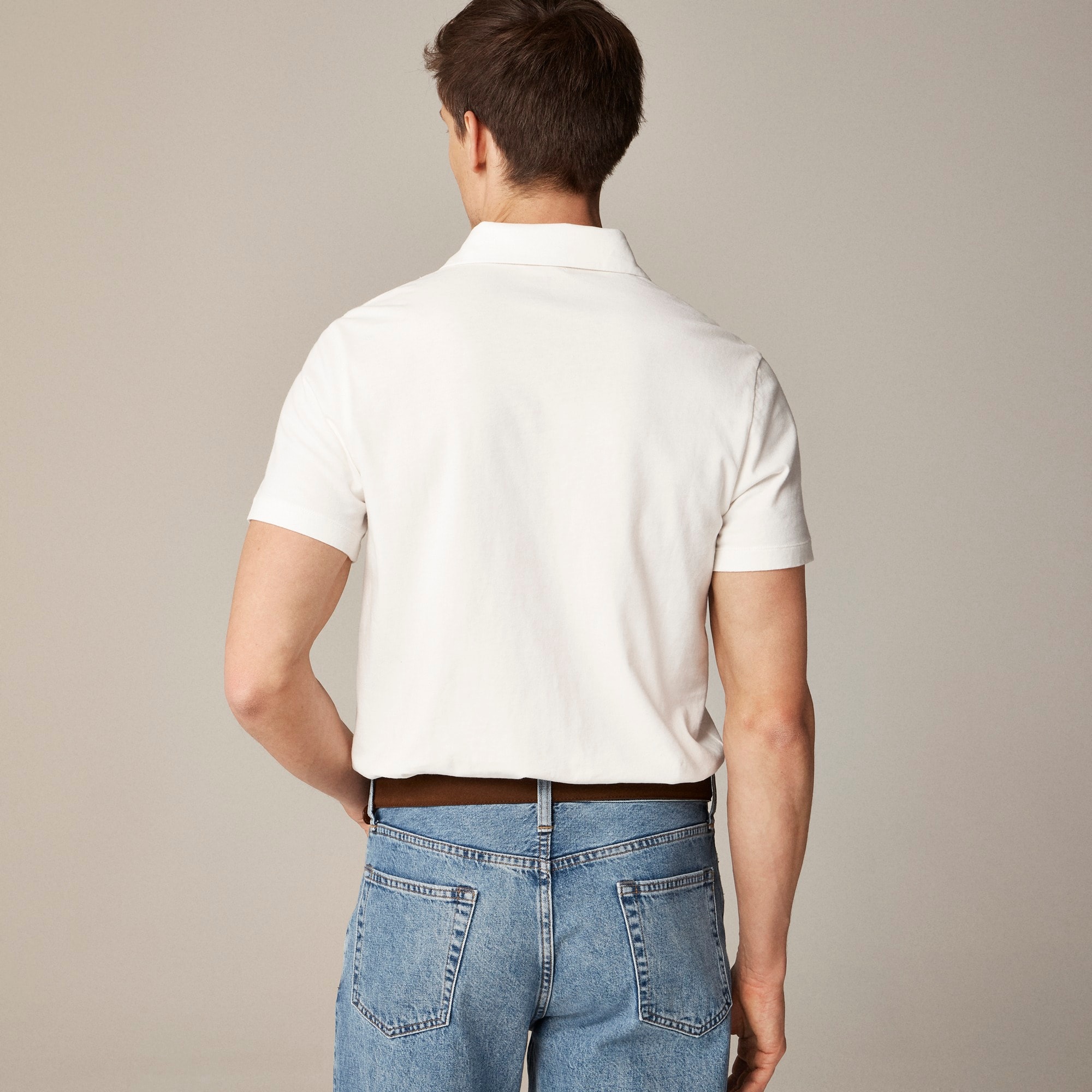 Sueded Cotton Polo Shirt For Men | J.Crew