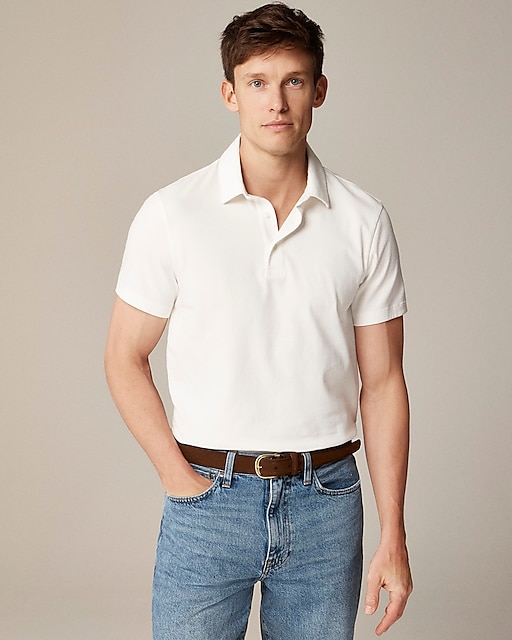  Tall sueded cotton polo shirt