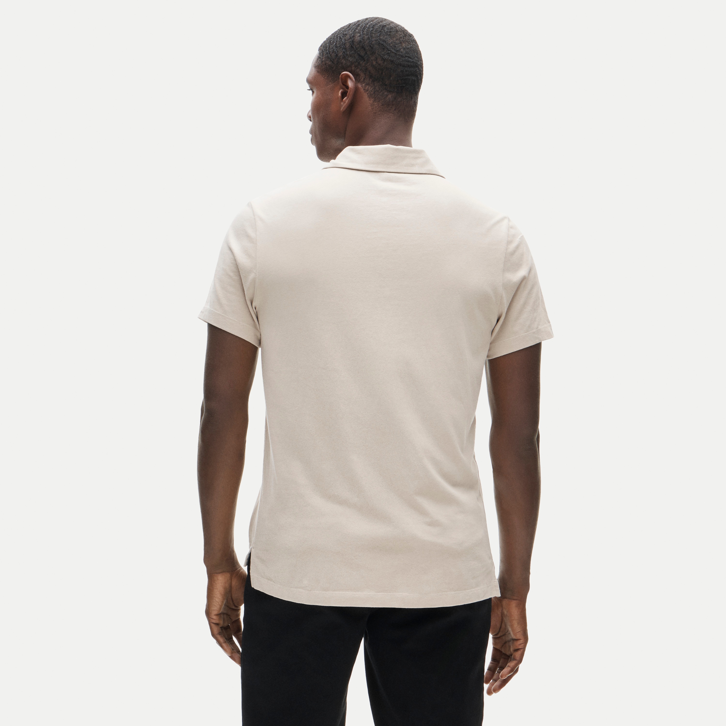 Sueded cotton polo shirt