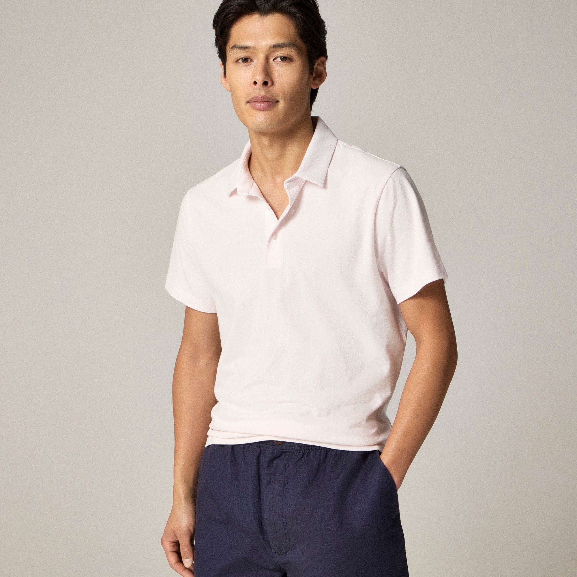  Sueded cotton polo shirt