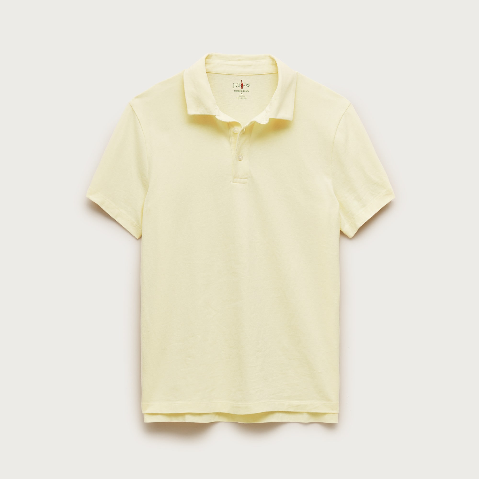Sueded cotton polo shirt