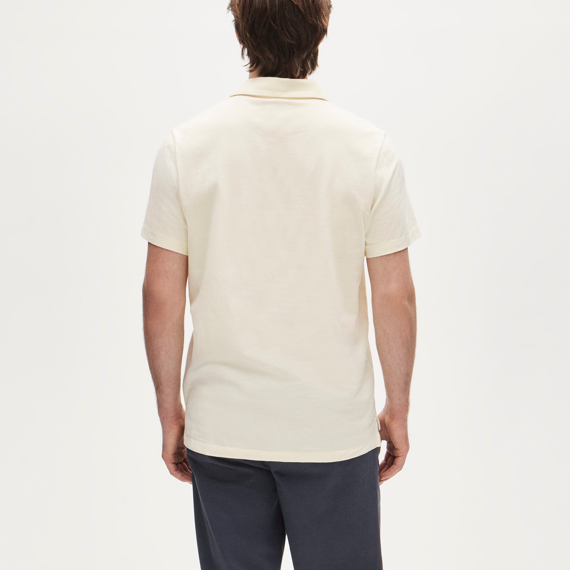 Sueded cotton polo shirt