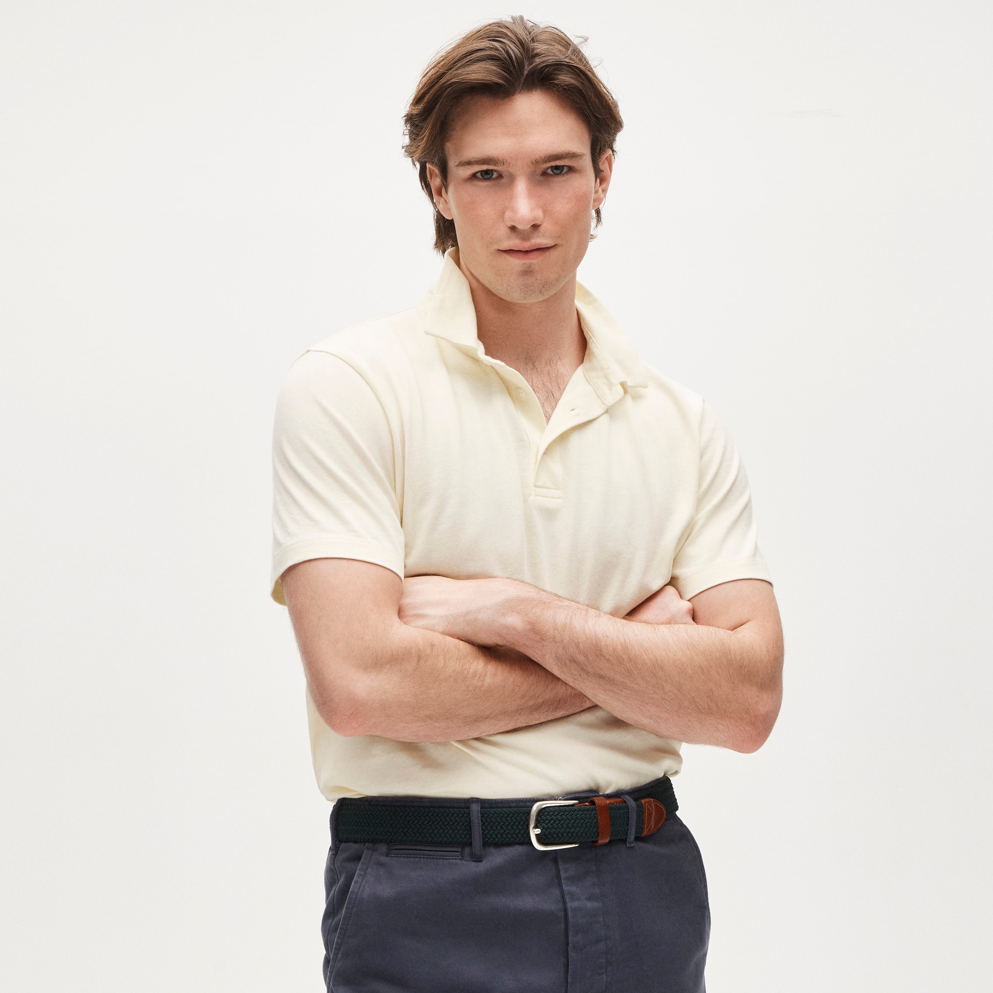 Sueded Cotton Polo Shirt For Men | J.Crew