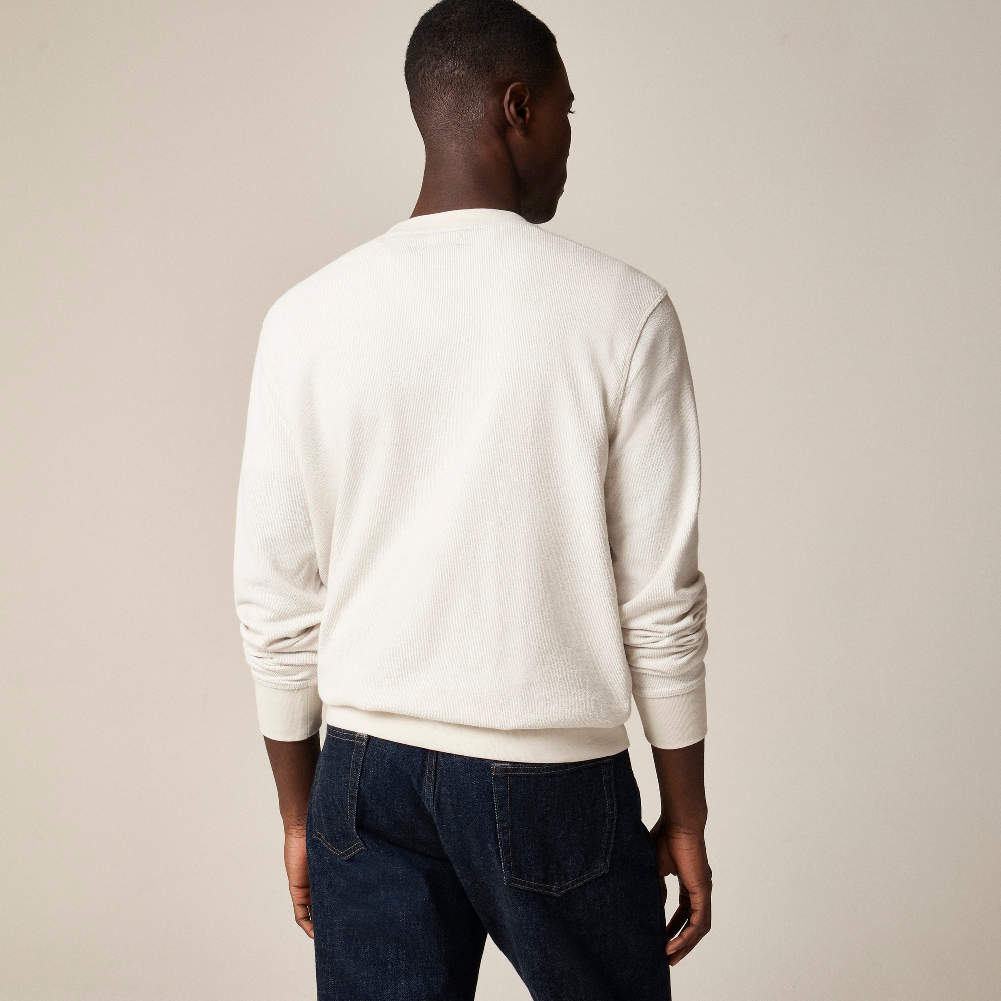 Long-sleeve textured sweater-tee