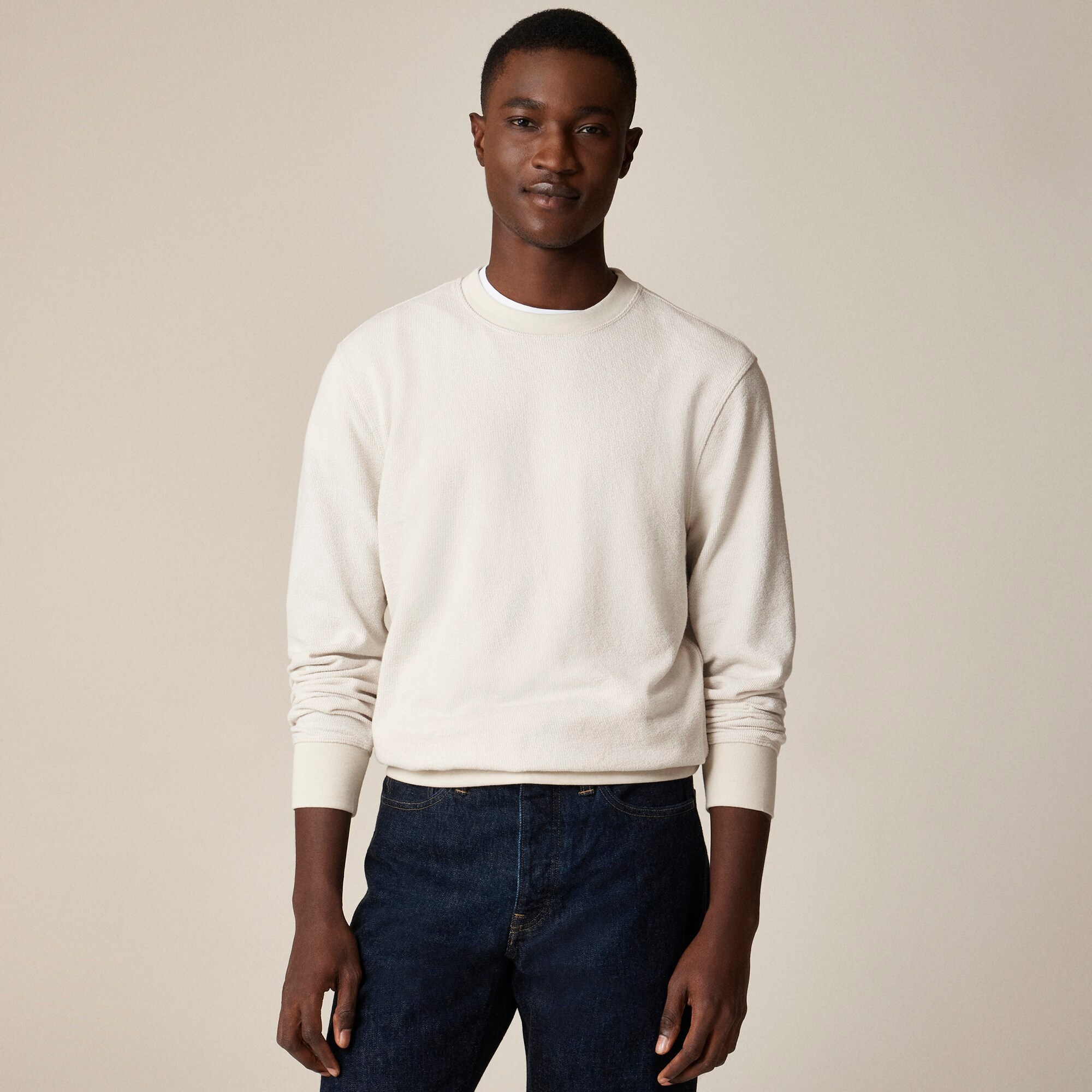 mens Long-sleeve textured sweater-tee