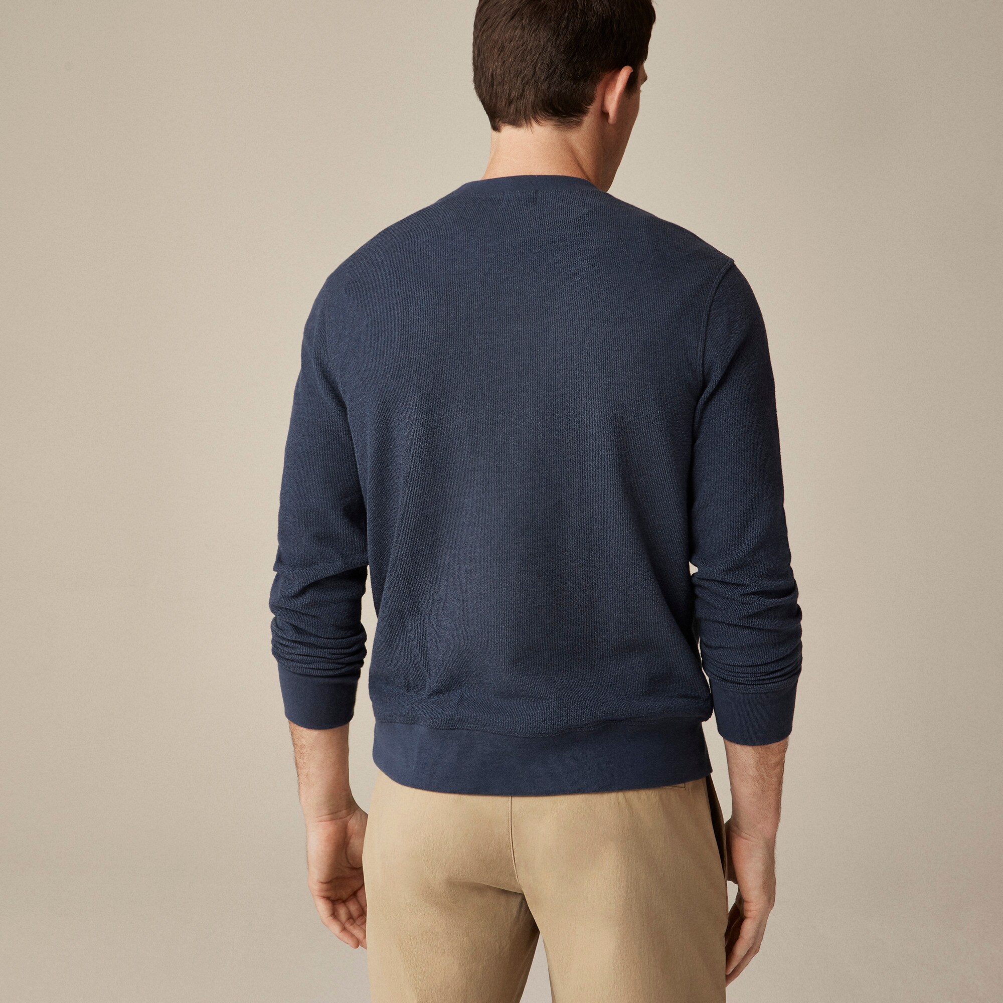 Long-sleeve textured sweater-tee