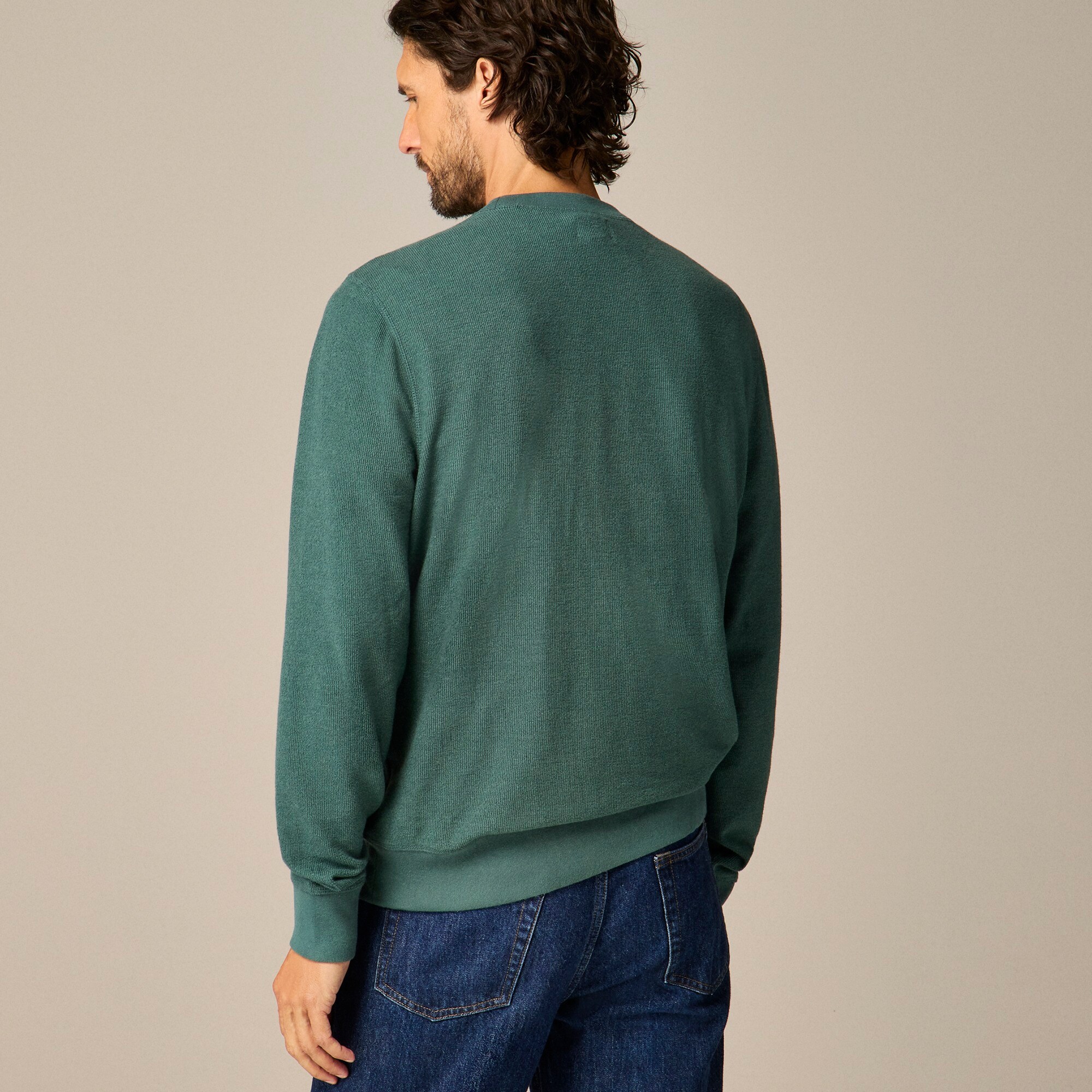 Long-sleeve textured sweater-tee