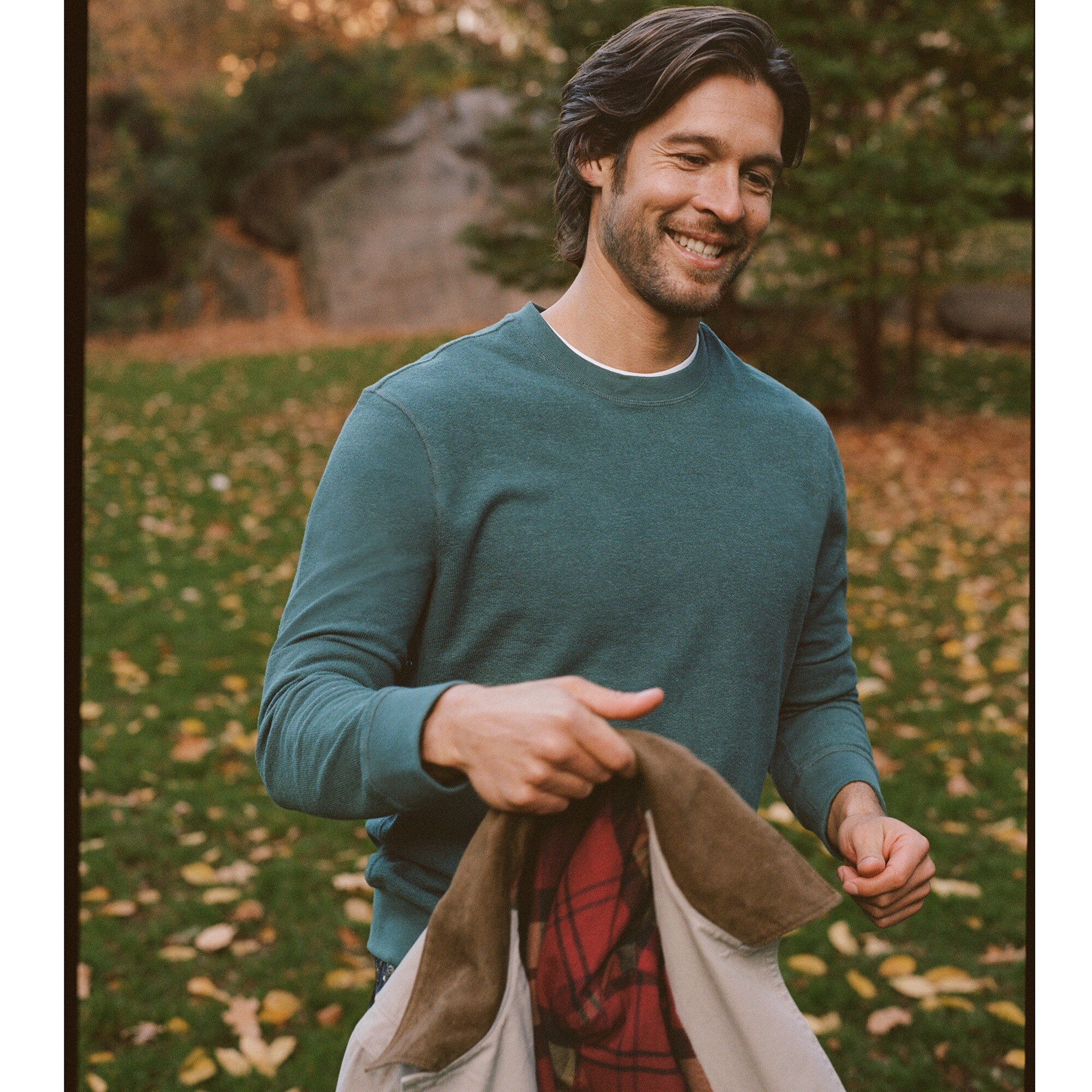 Long-sleeve textured sweater-tee