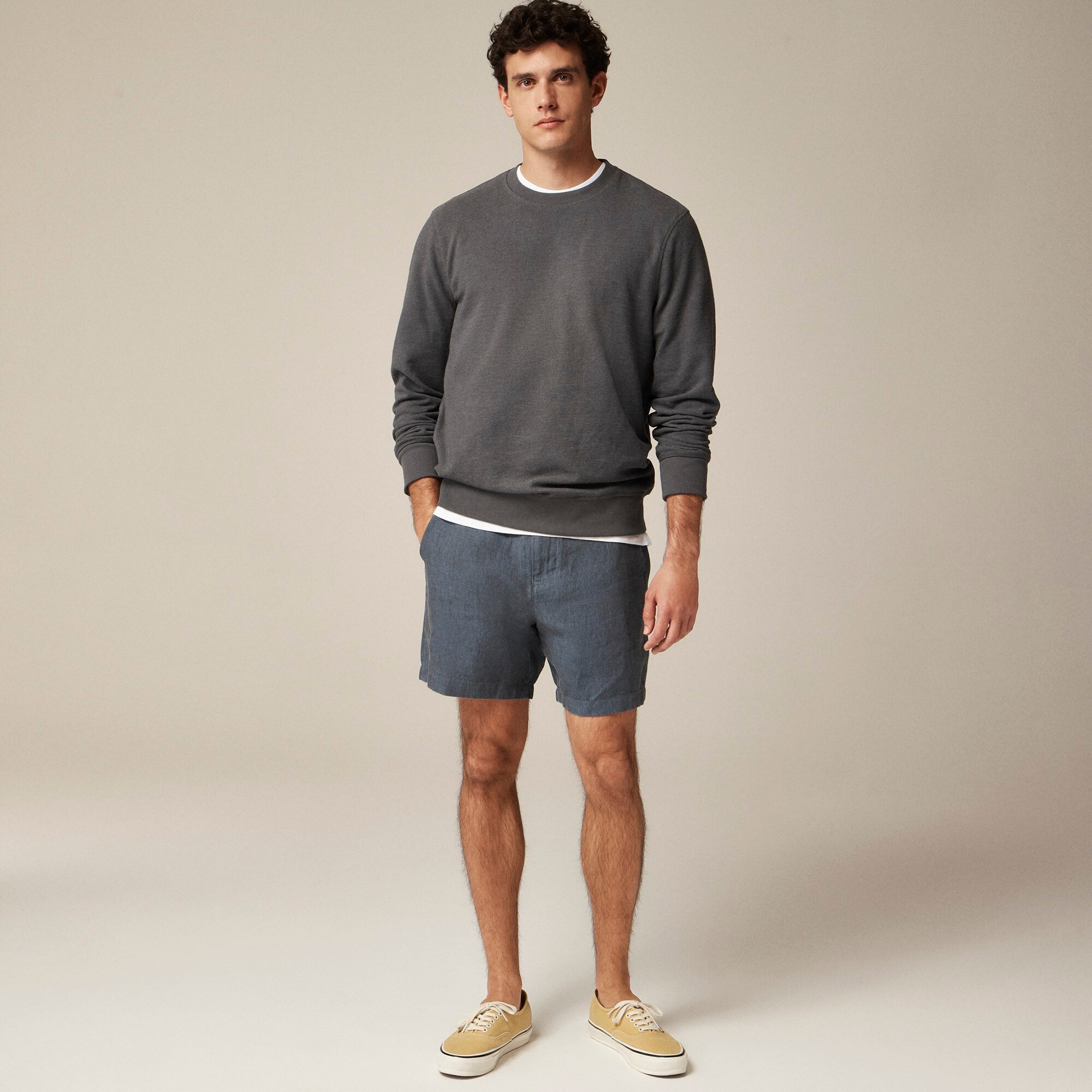 Long-sleeve textured sweater-tee