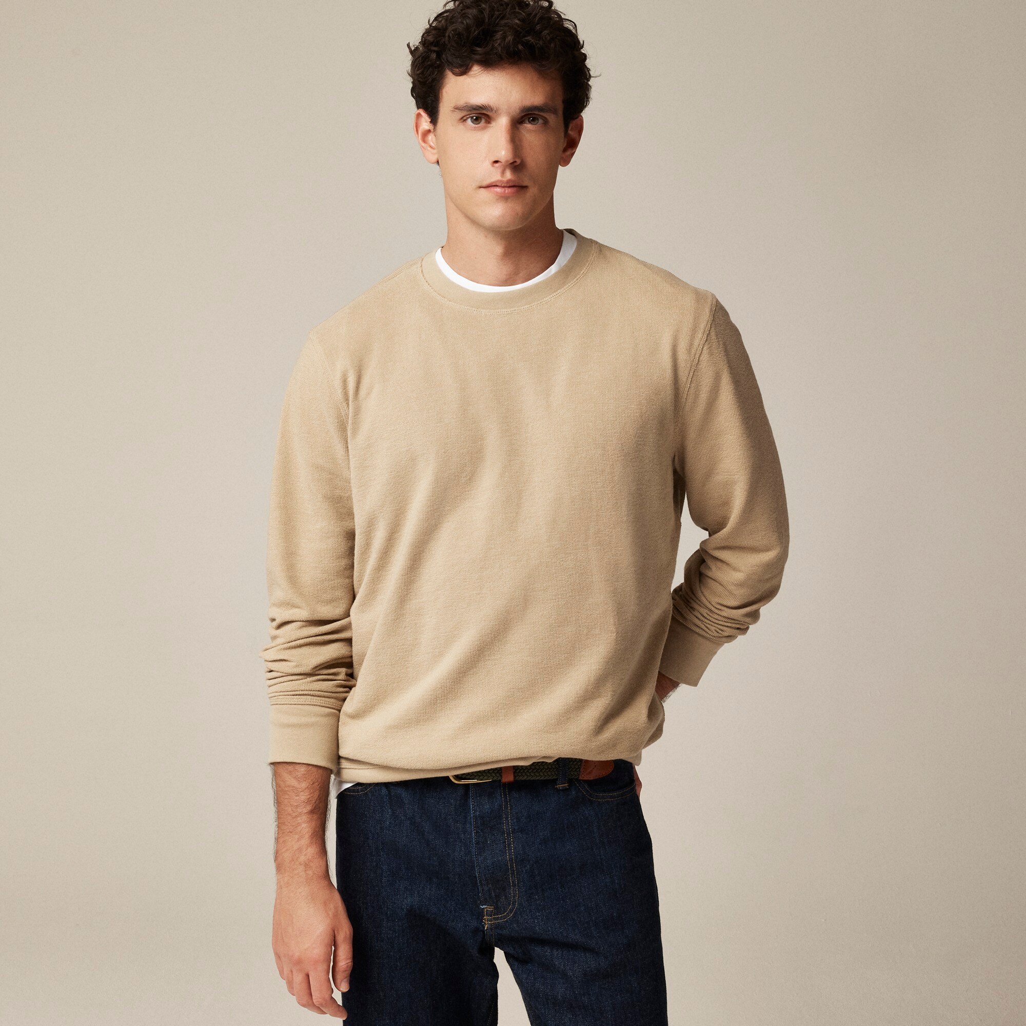 mens Long-sleeve textured sweater-tee