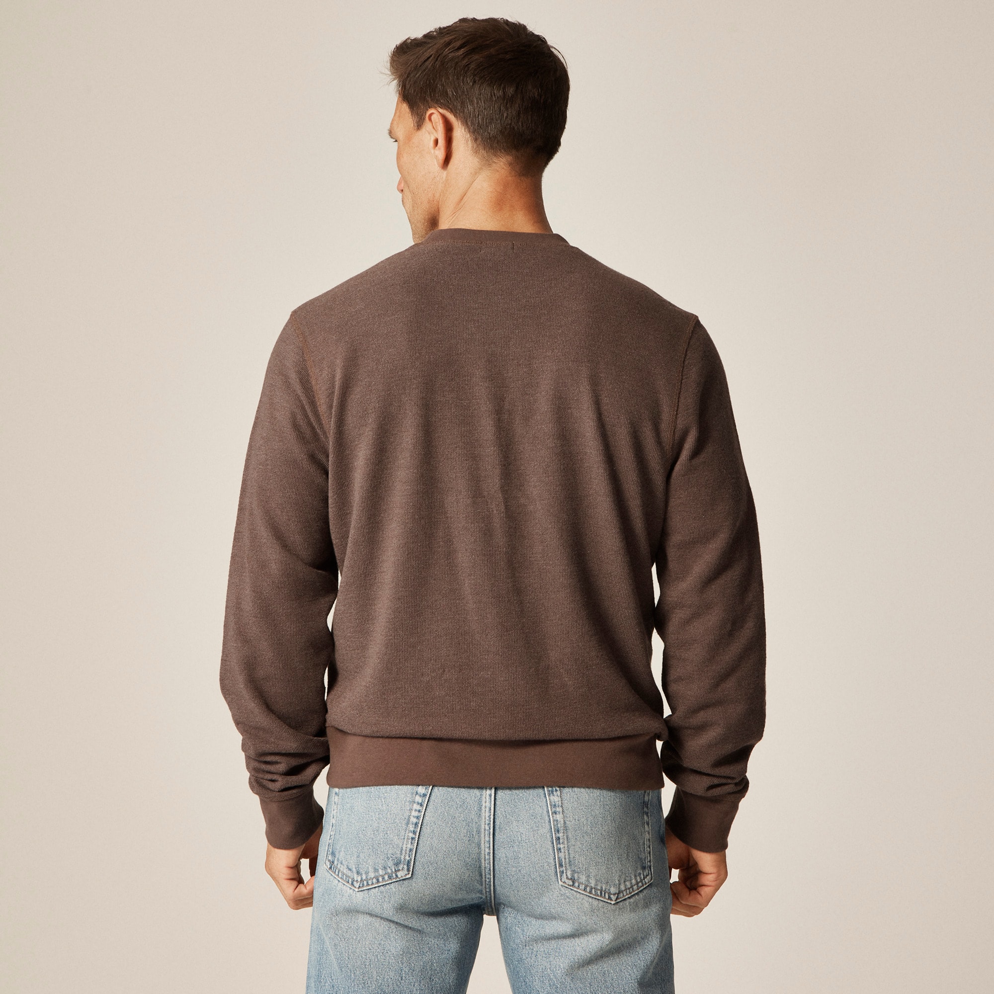 Long-sleeve textured sweater-tee