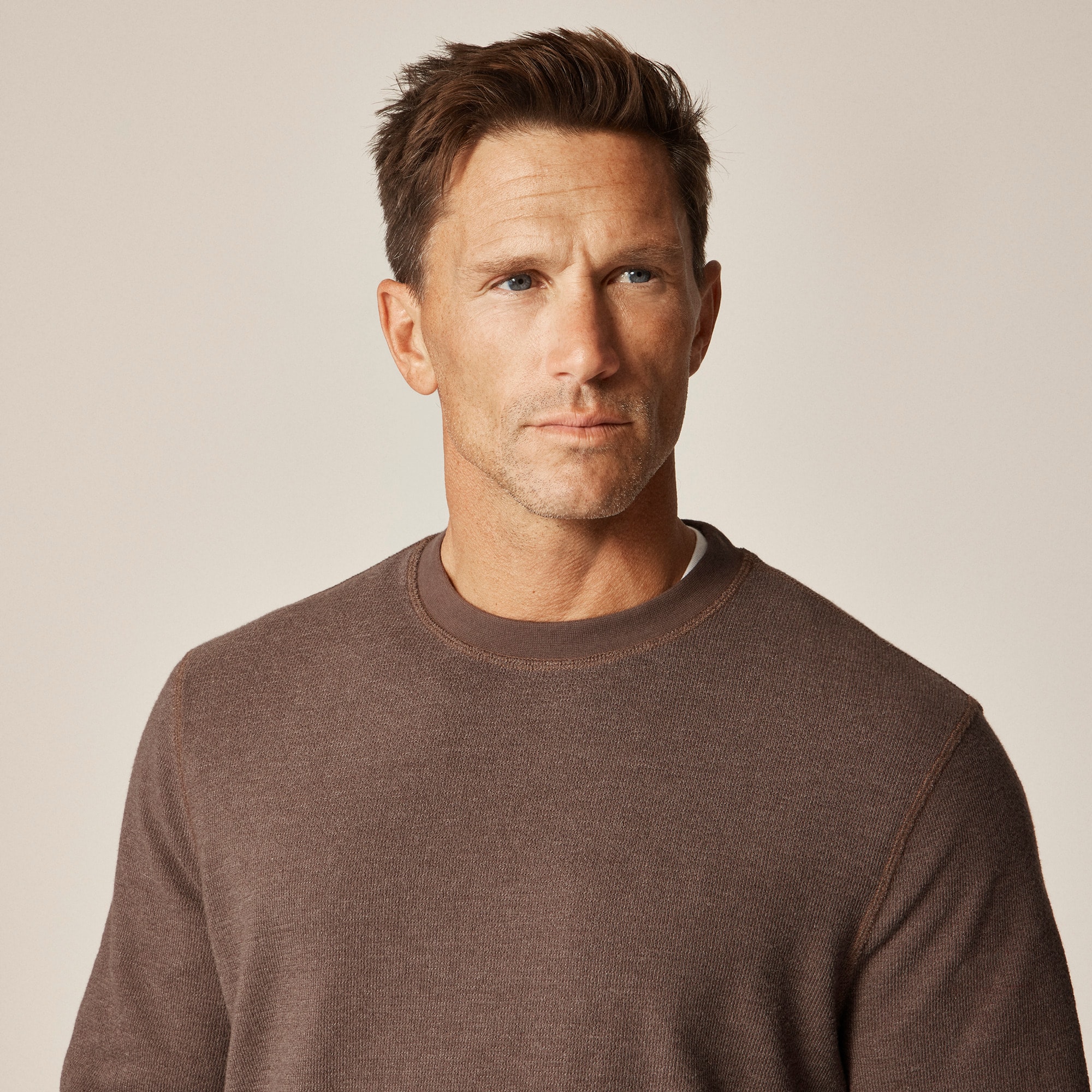 Long-sleeve textured sweater-tee