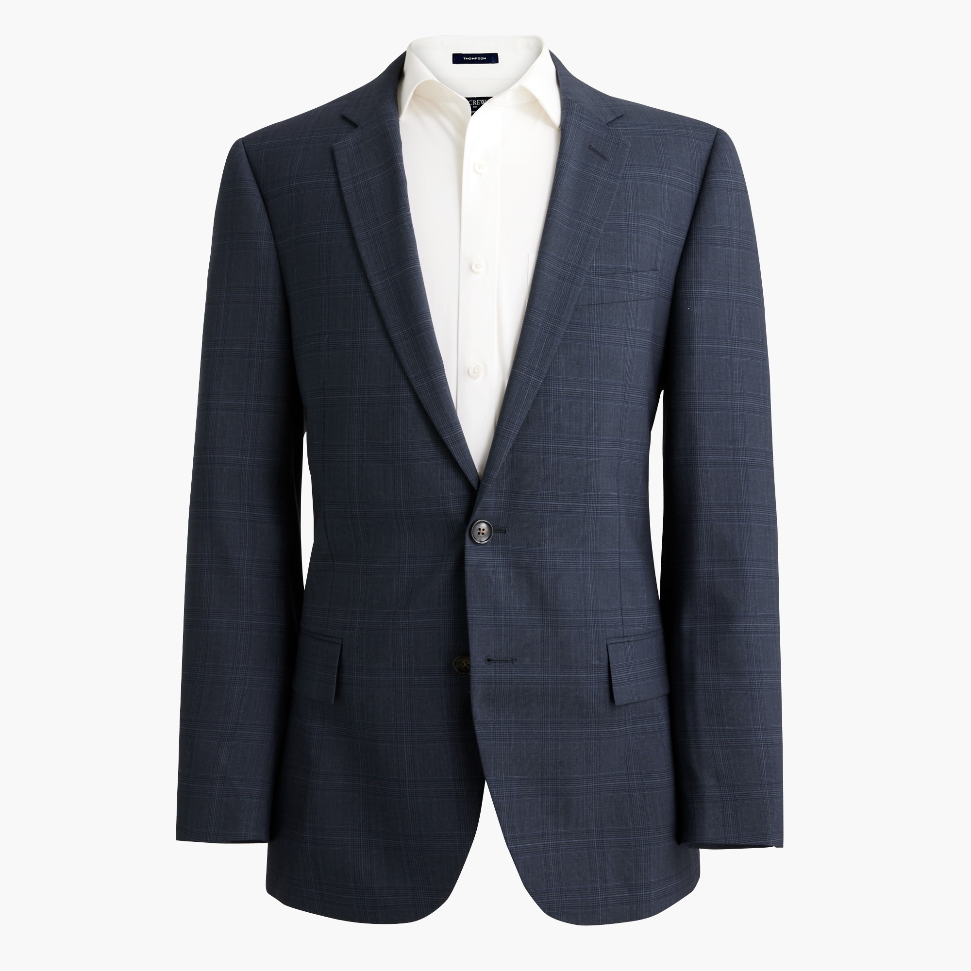 Plaid wool-blend suit jacket