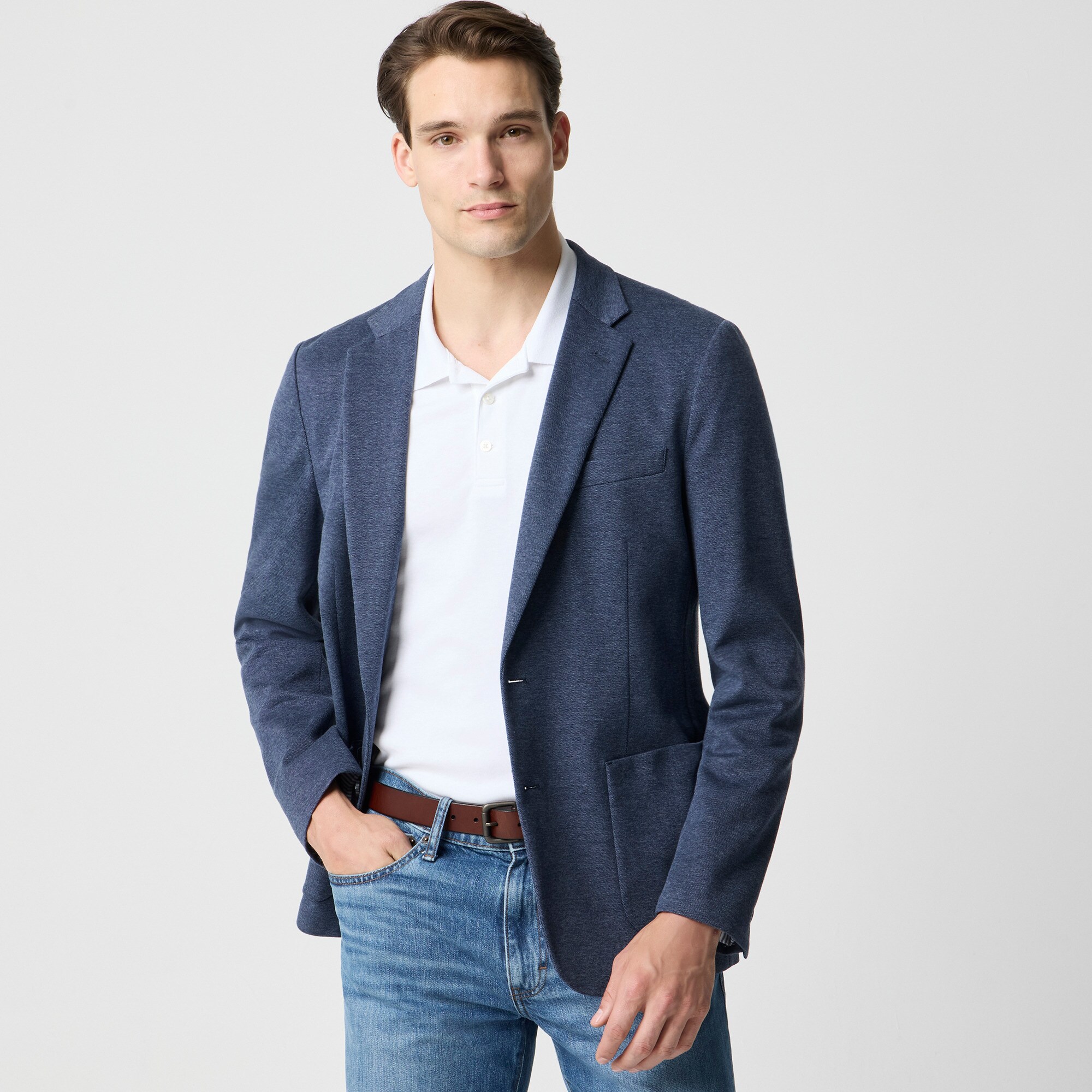 Slim-fit Thompson knit blazer