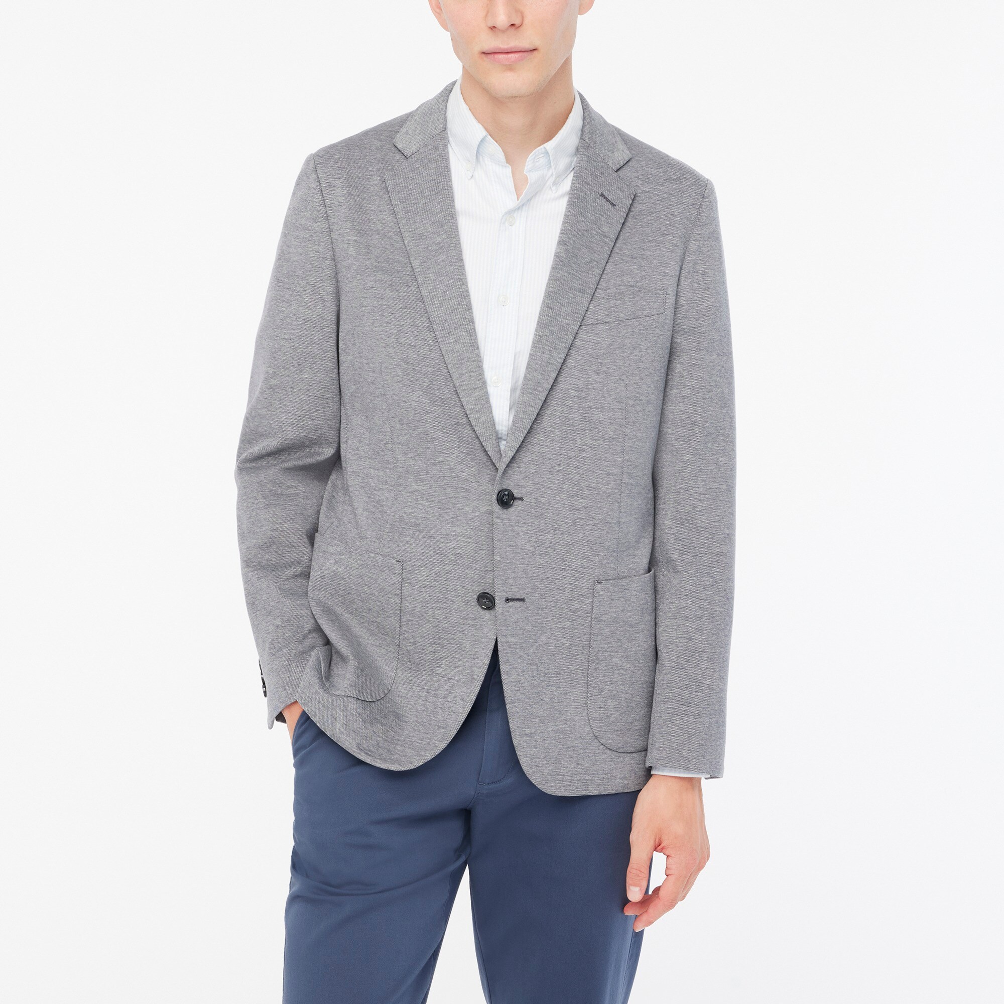 factory: slim-fit thompson knit blazer for men