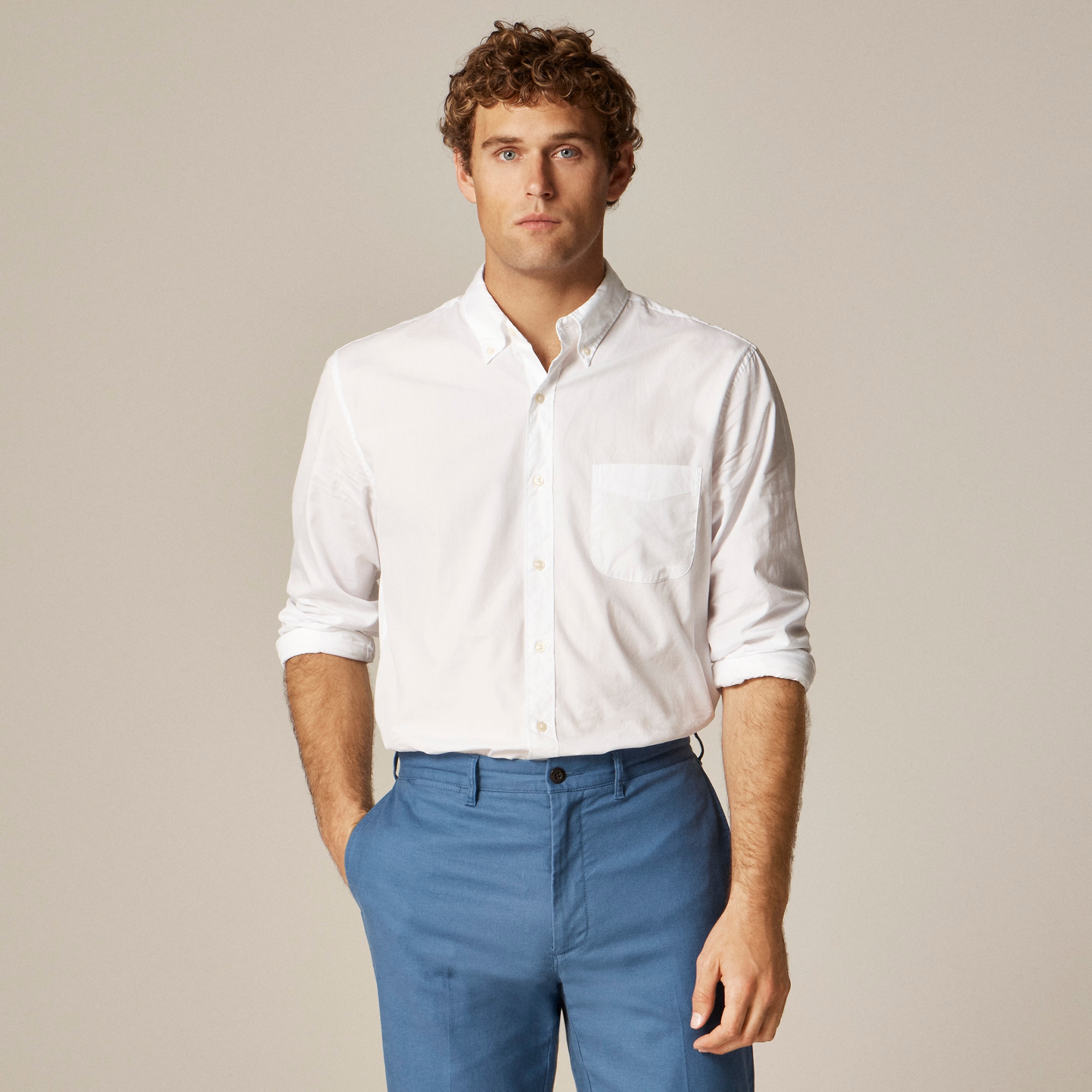 Secret Wash cotton poplin shirt