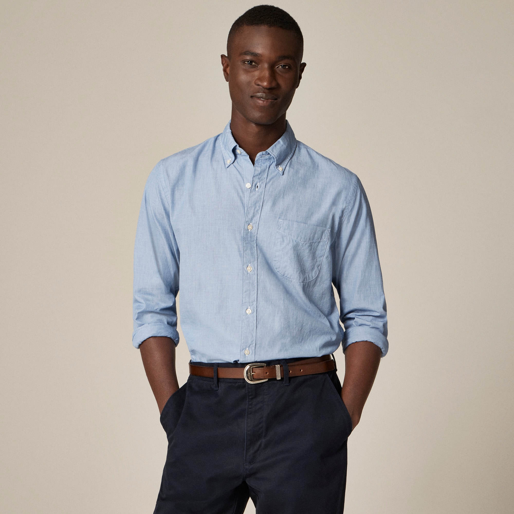  Slim Secret Wash cotton poplin shirt