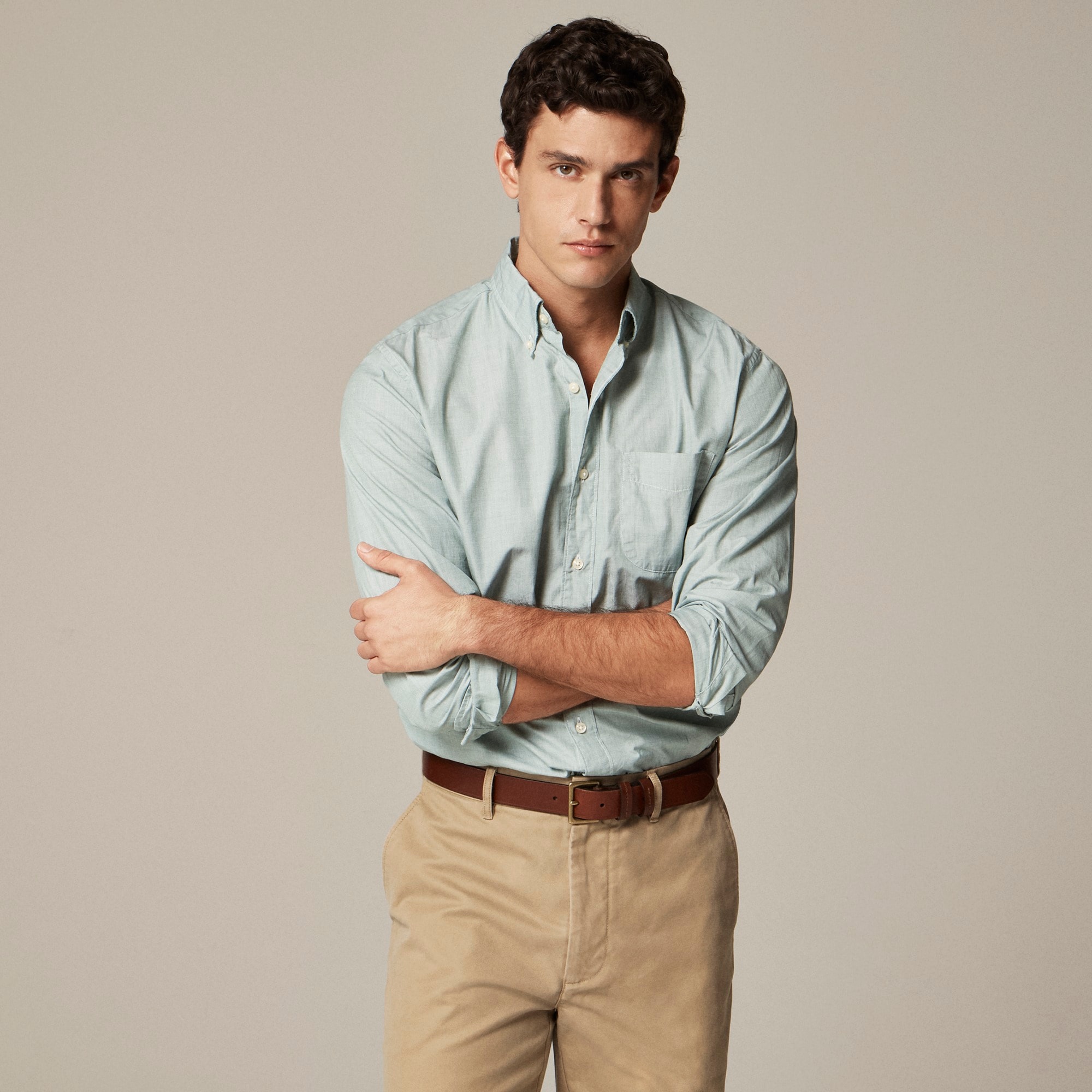  Slim Secret Wash cotton poplin shirt