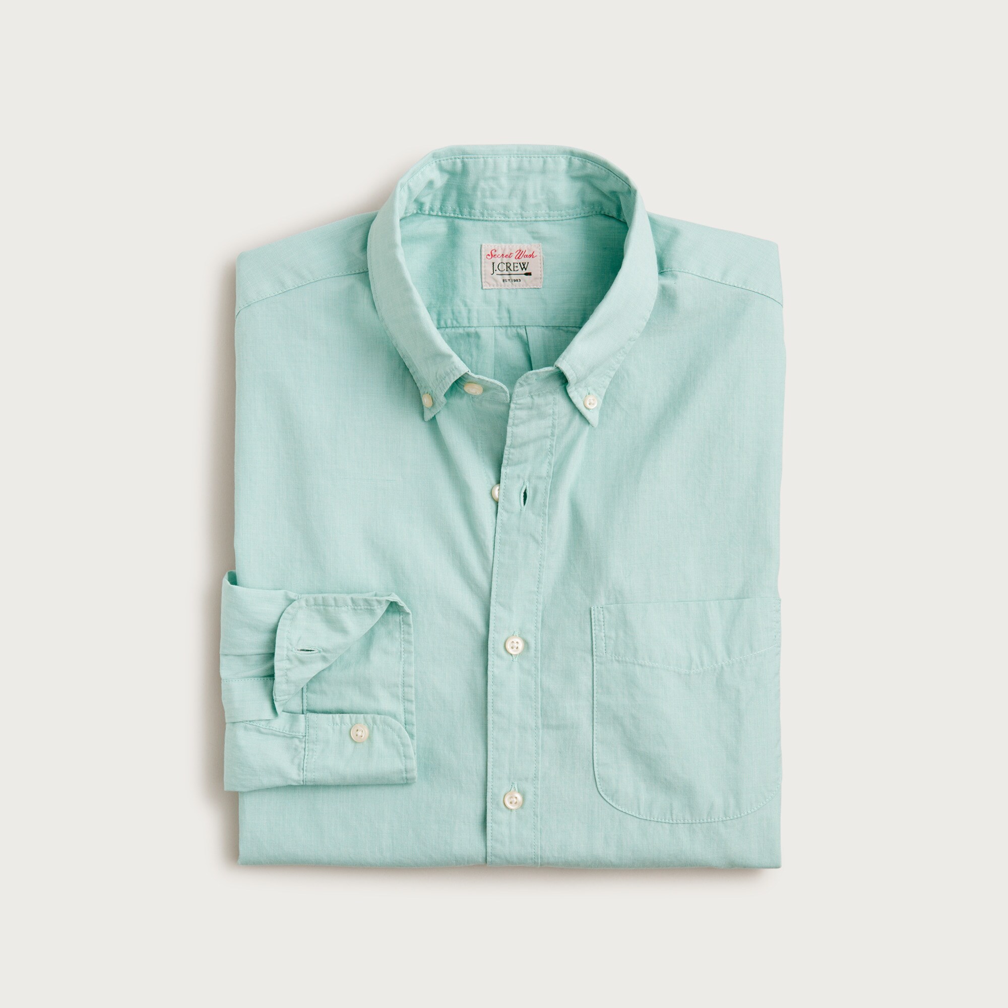 mens Relaxed Secret Wash cotton poplin shirt