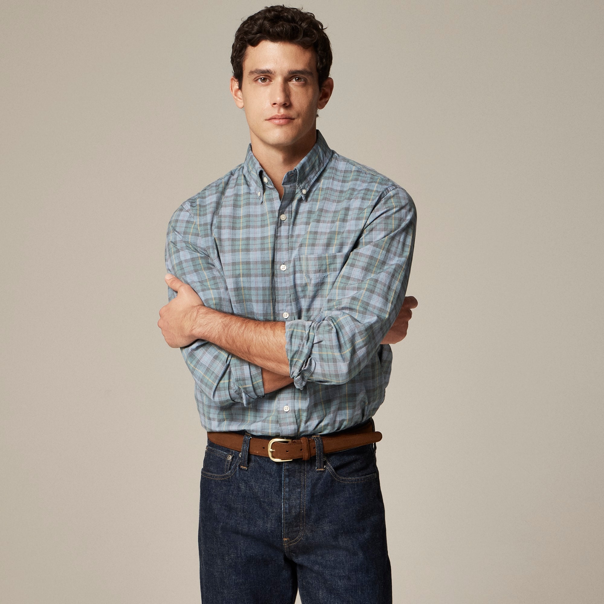  Slim Secret Wash cotton poplin shirt