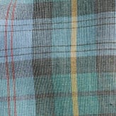 Slim Secret Wash cotton poplin shirt in print HENRY TARTAN BLUE GREEN