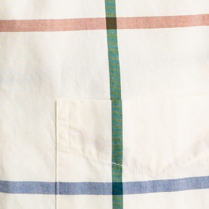 Secret Wash cotton poplin shirt in print PERRY TATTERSALL WHITE 