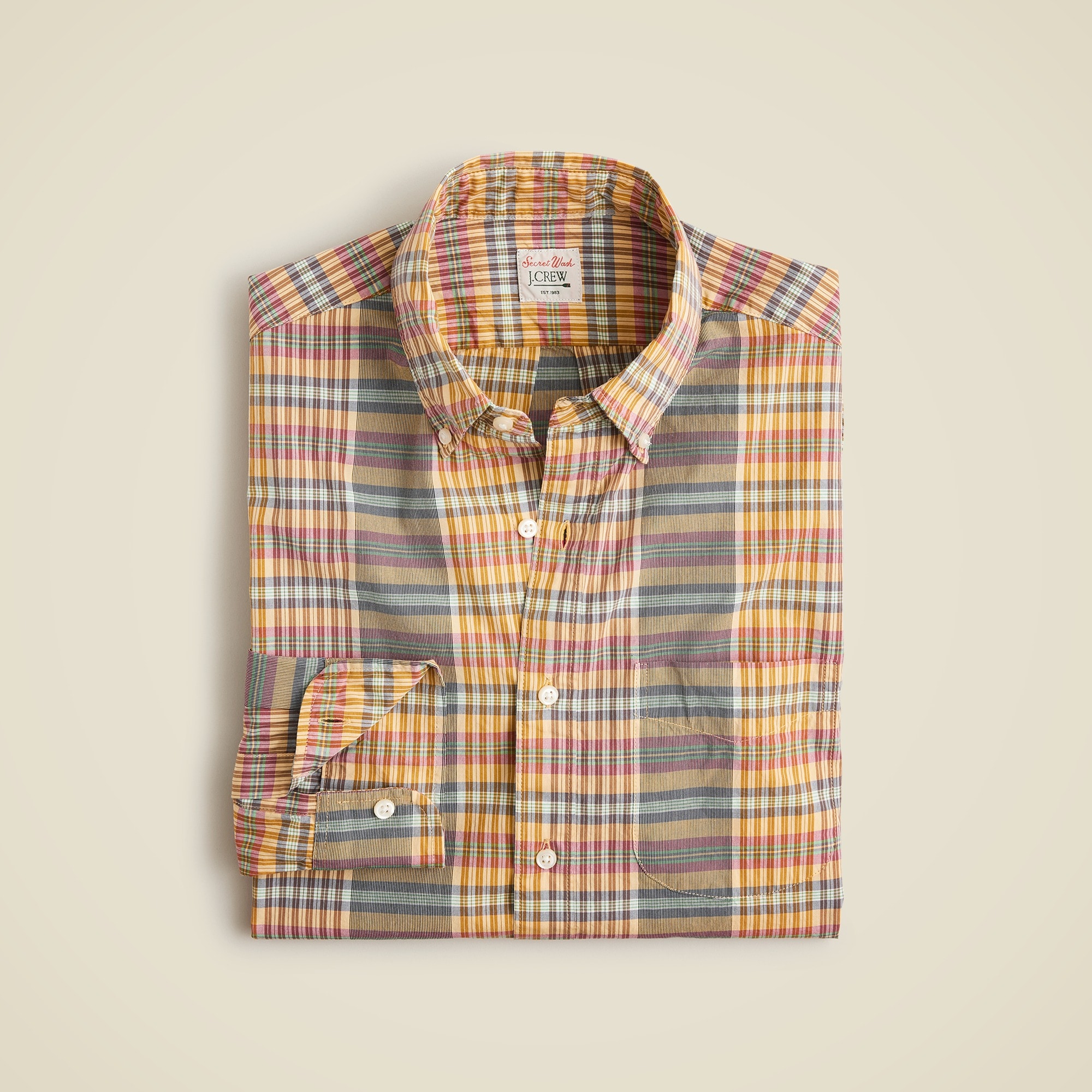 mens Relaxed Secret Wash cotton poplin shirt