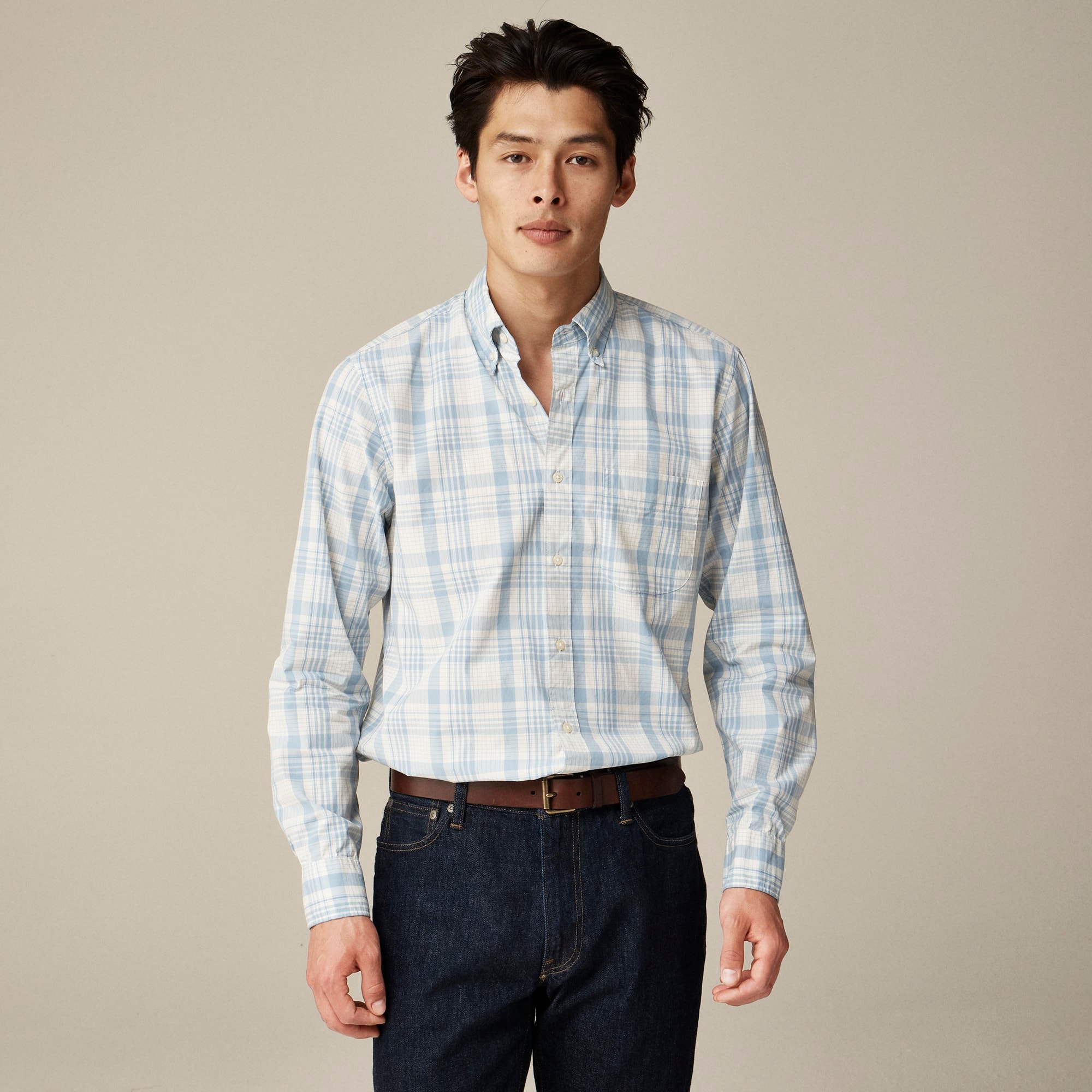  Slim Secret Wash cotton poplin shirt