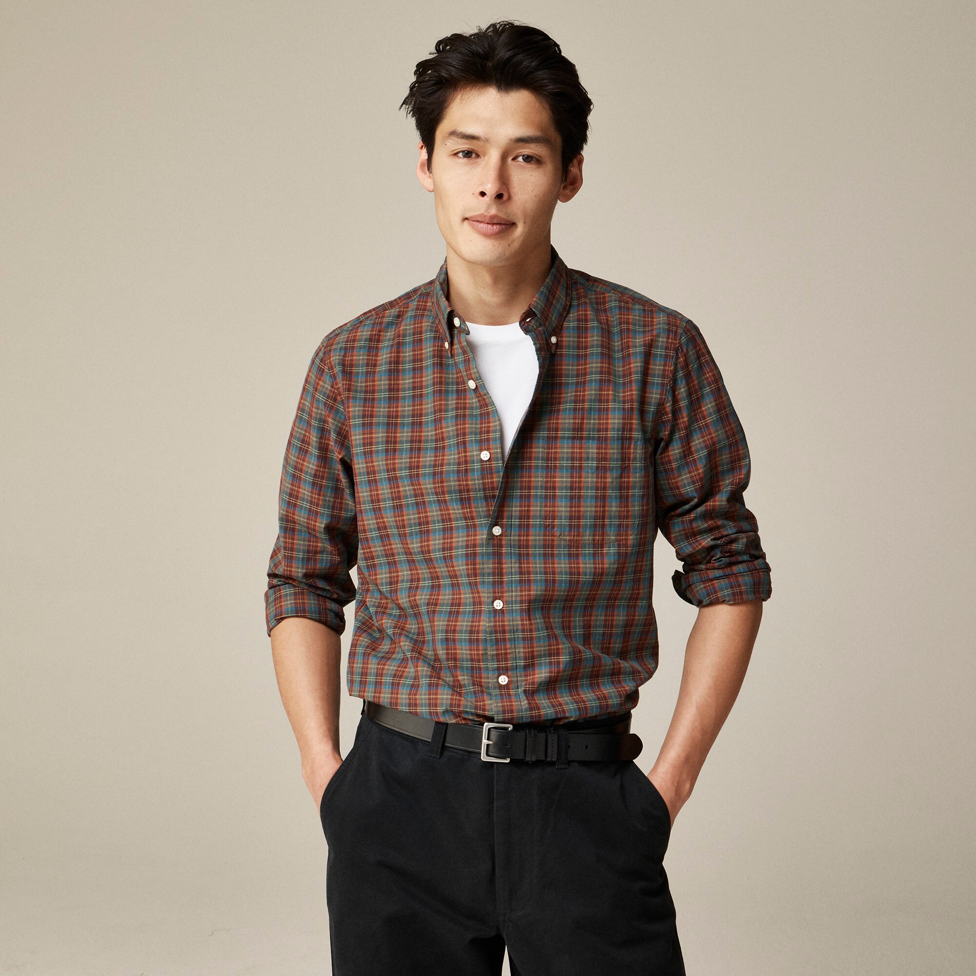  Slim Secret Wash cotton poplin shirt