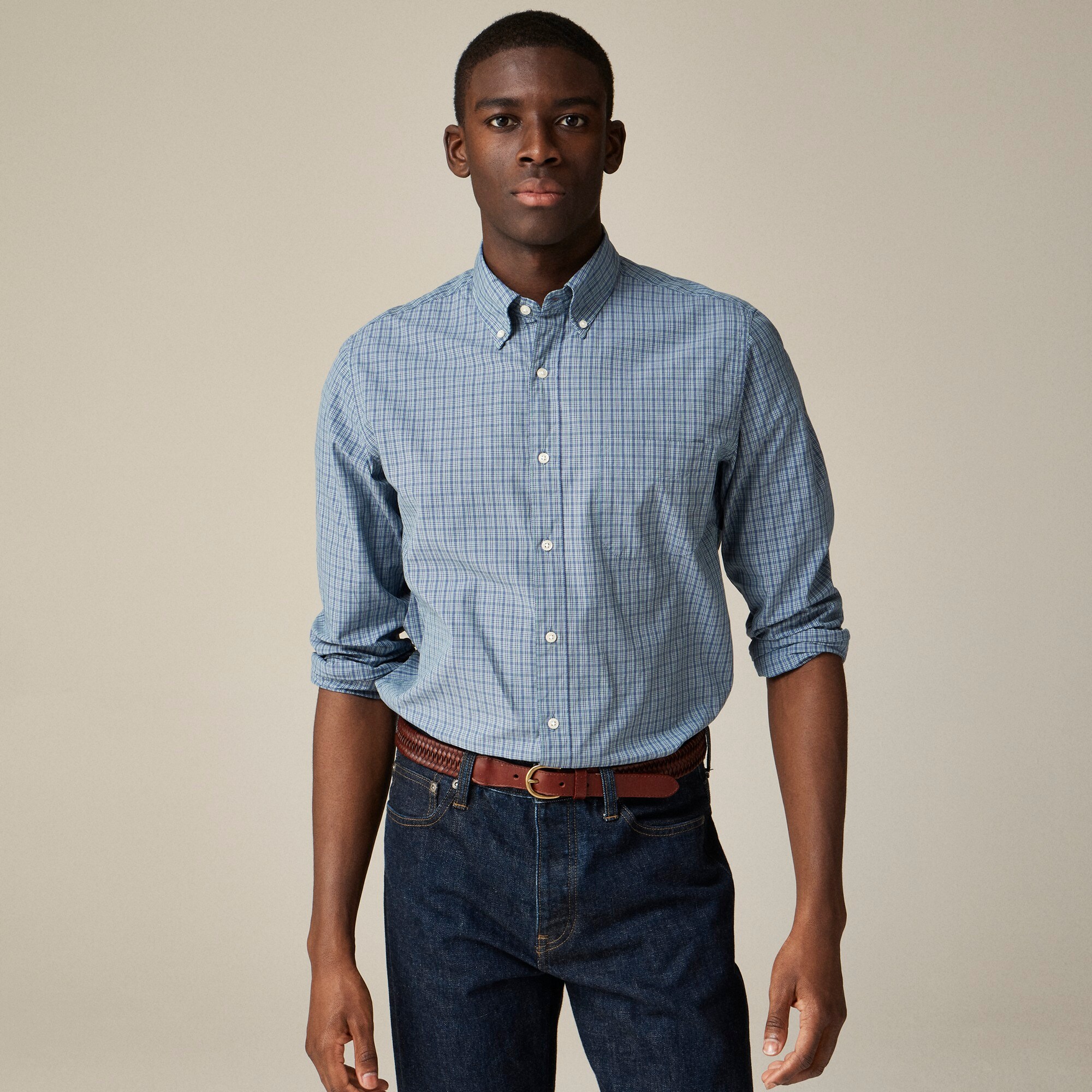  Slim Secret Wash cotton poplin shirt