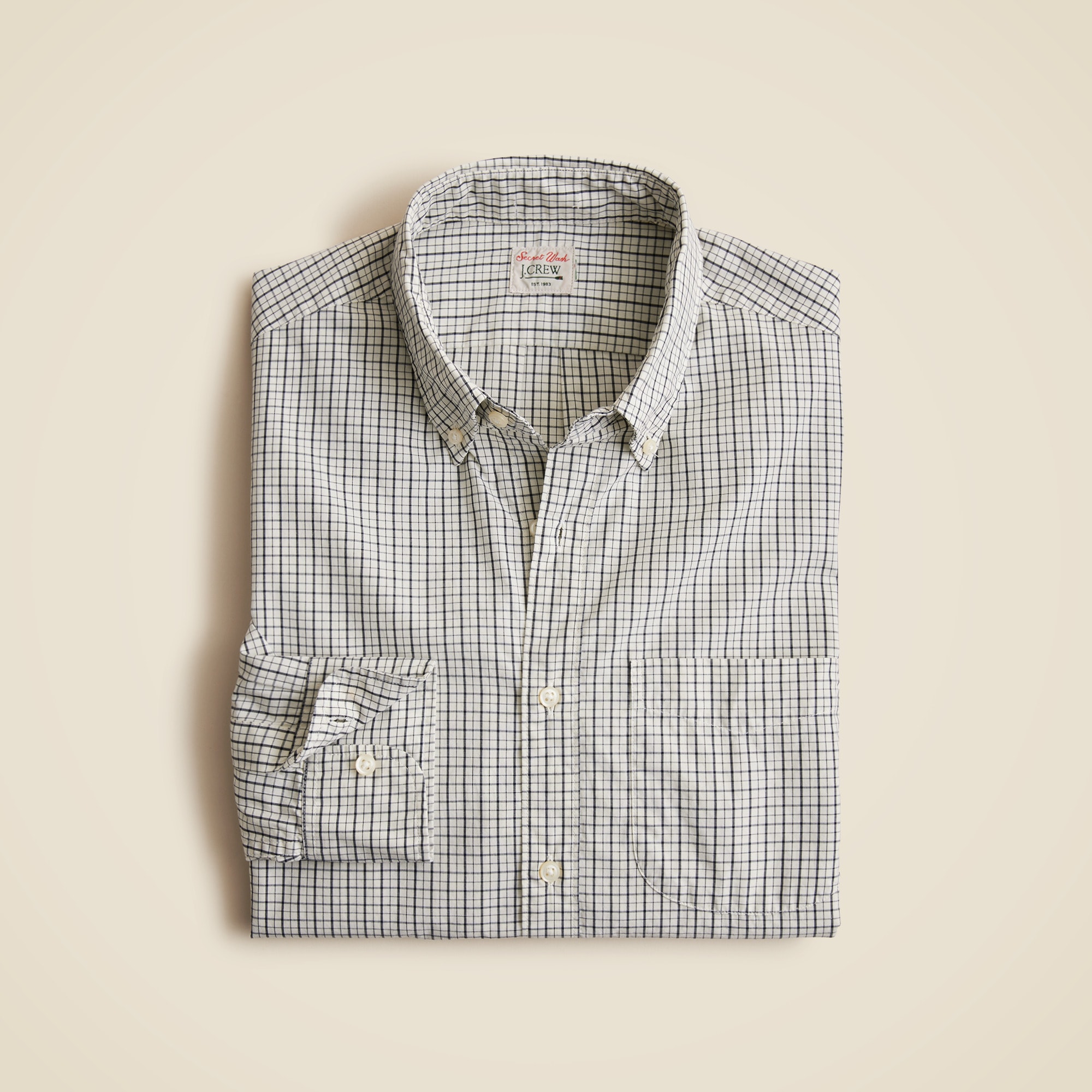 mens Slim Untucked Secret Wash cotton poplin shirt