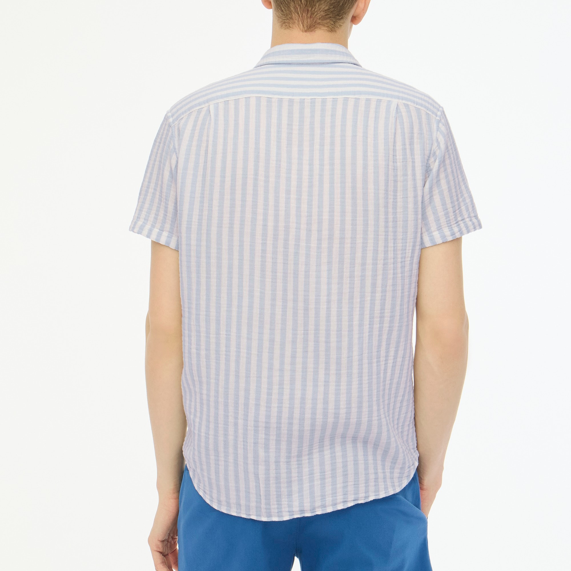 Slim short-sleeve gauze shirt