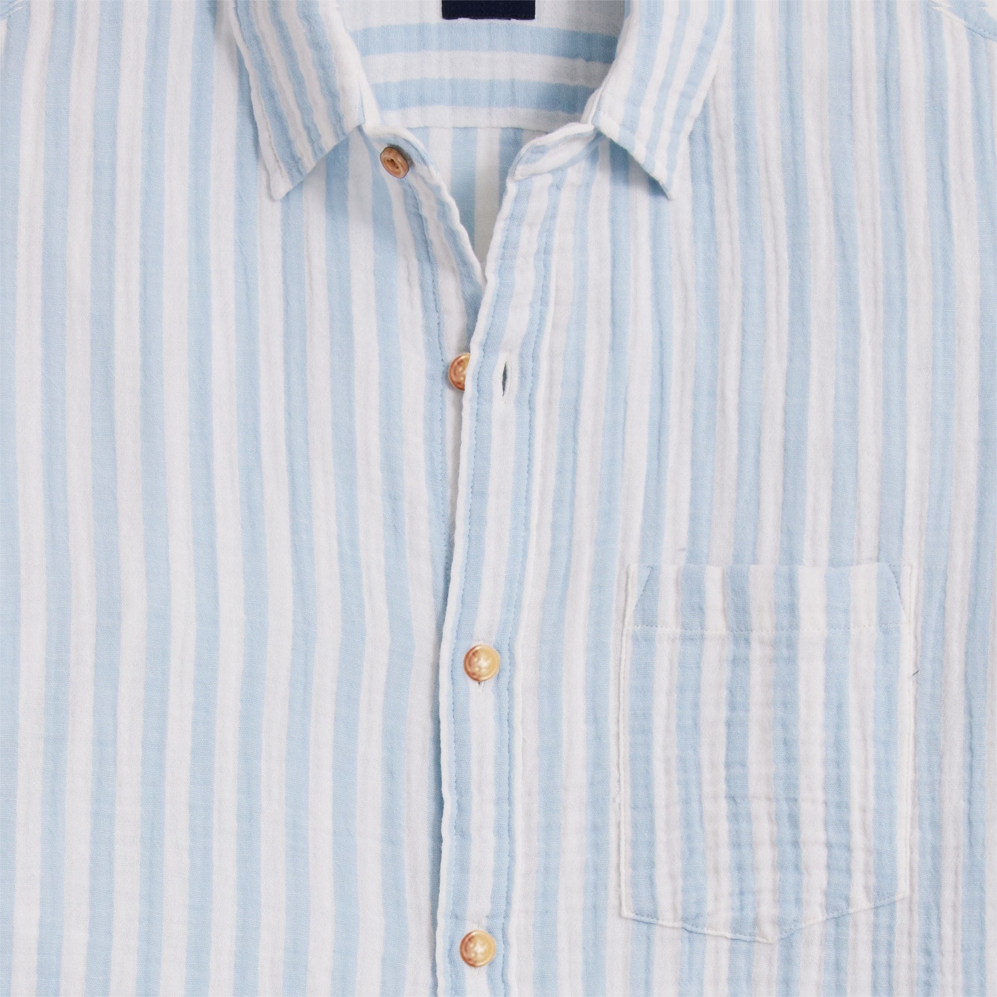 Slim short-sleeve gauze shirt
