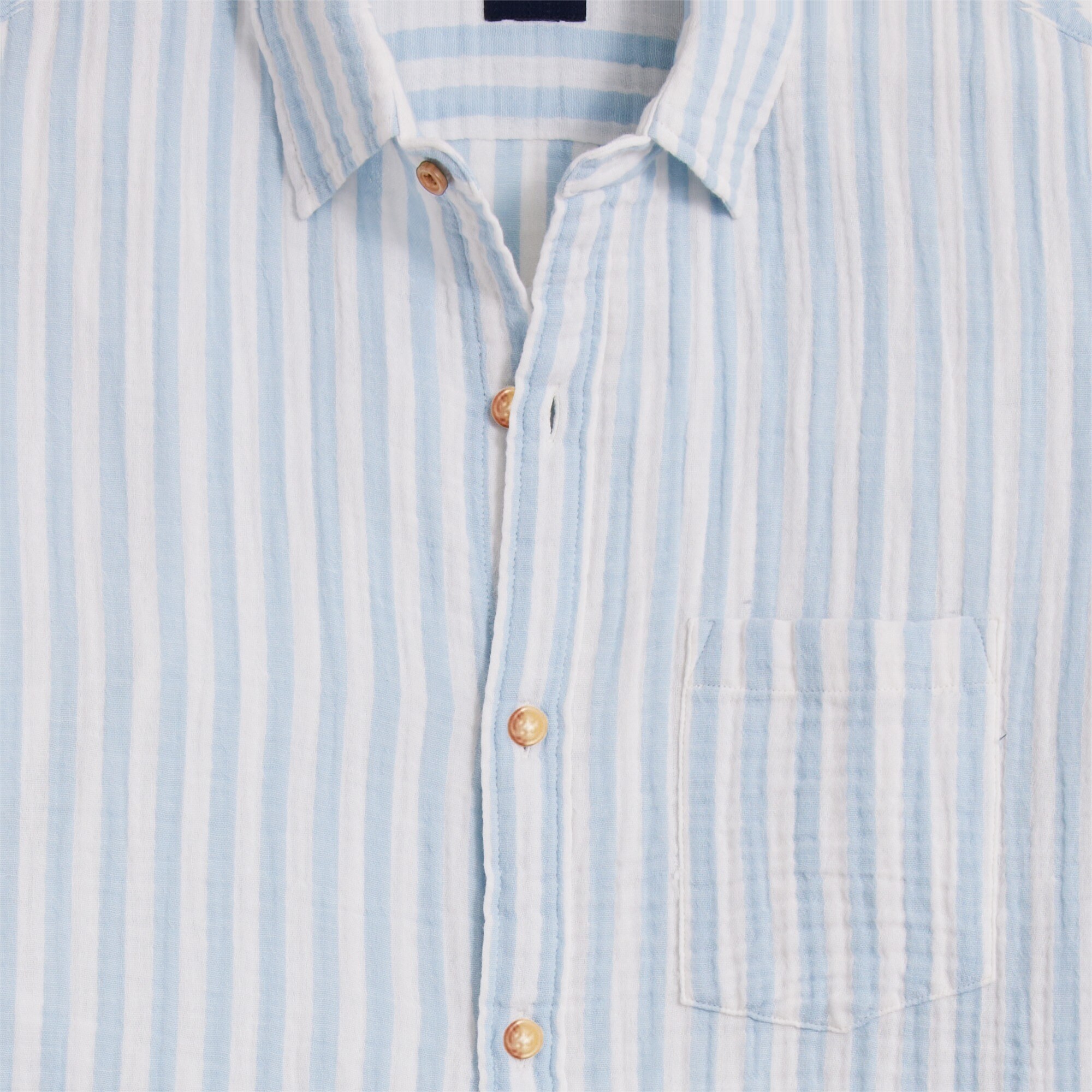 Slim short-sleeve gauze shirt