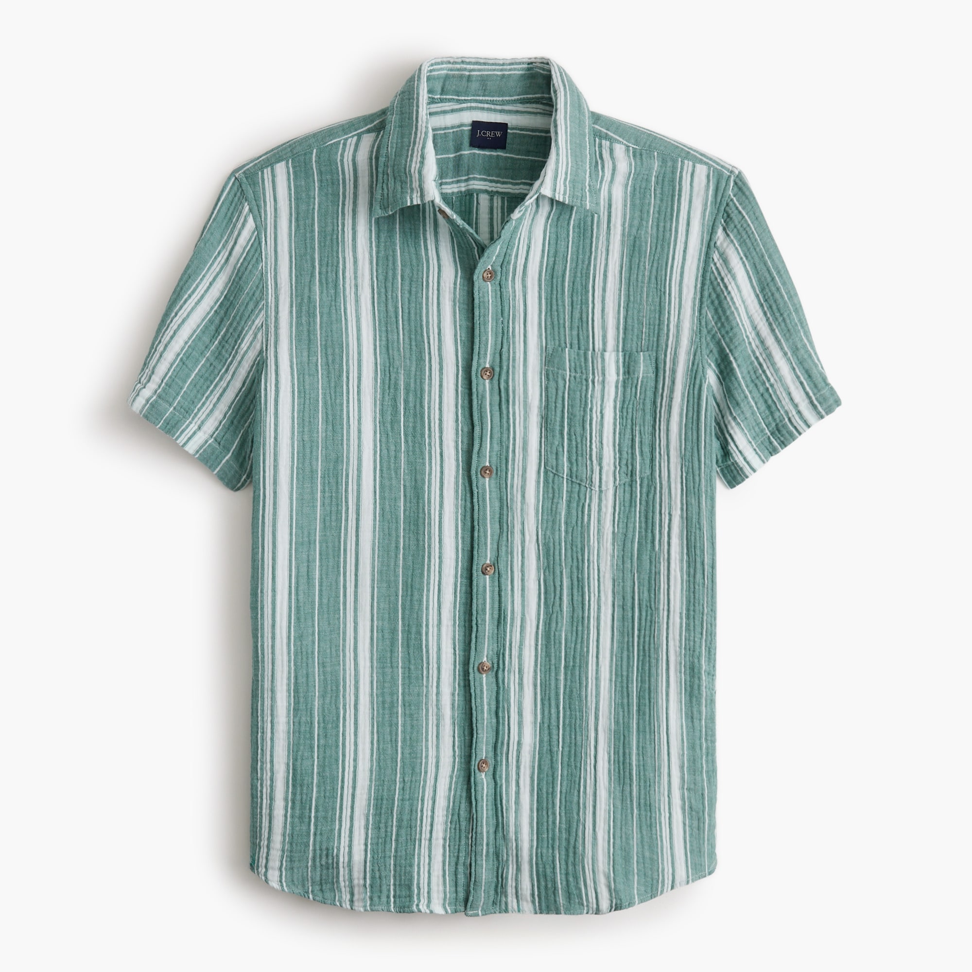 Slim short-sleeve gauze shirt