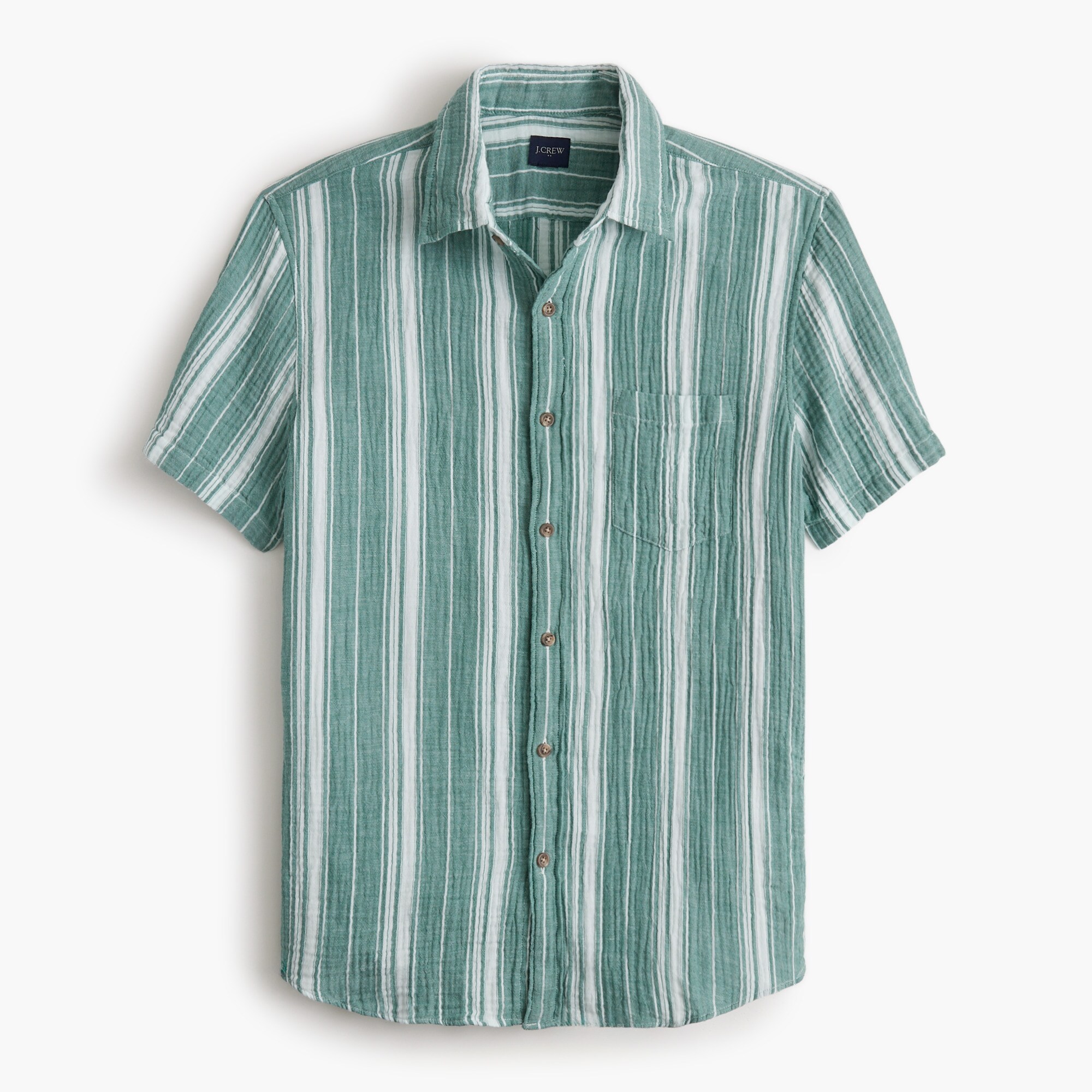 Slim short-sleeve gauze shirt