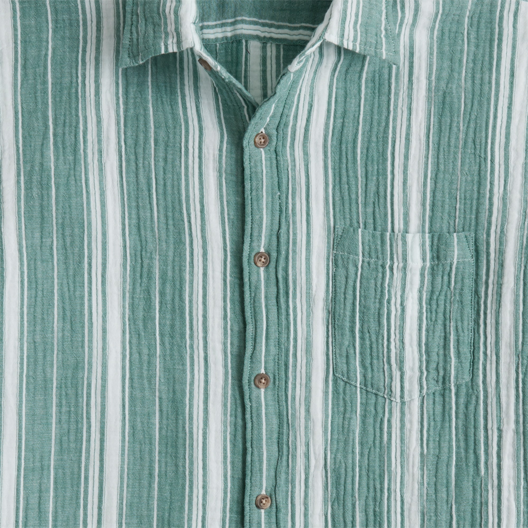Slim short-sleeve gauze shirt
