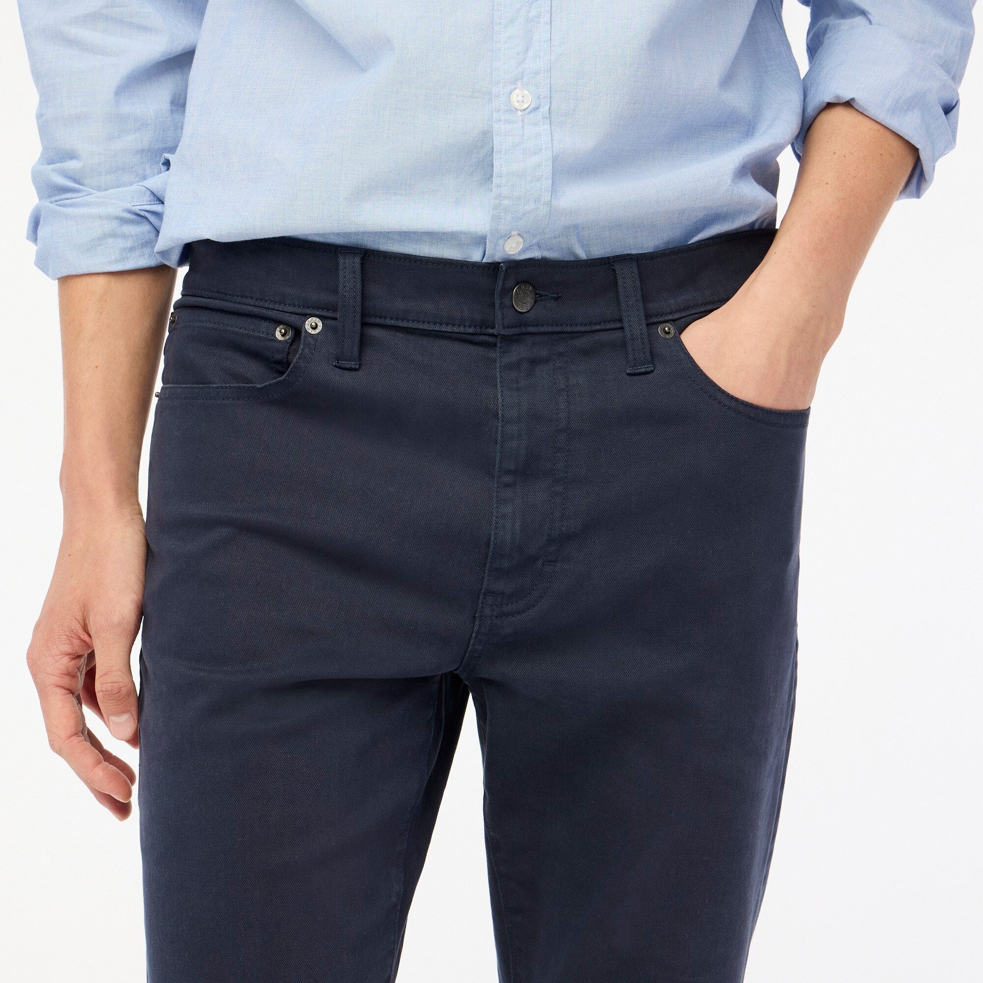 Straight-fit garment-dyed five-pocket pant