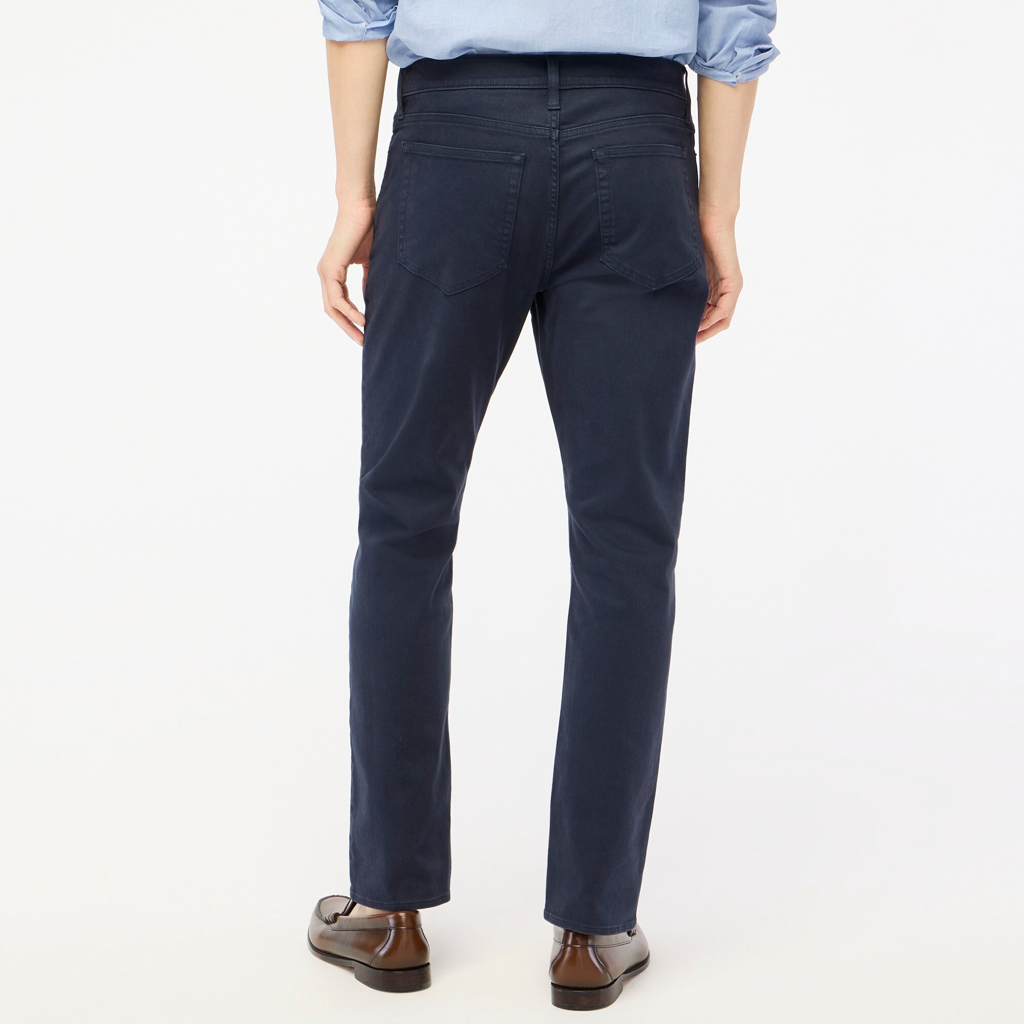 Straight-fit garment-dyed five-pocket pant