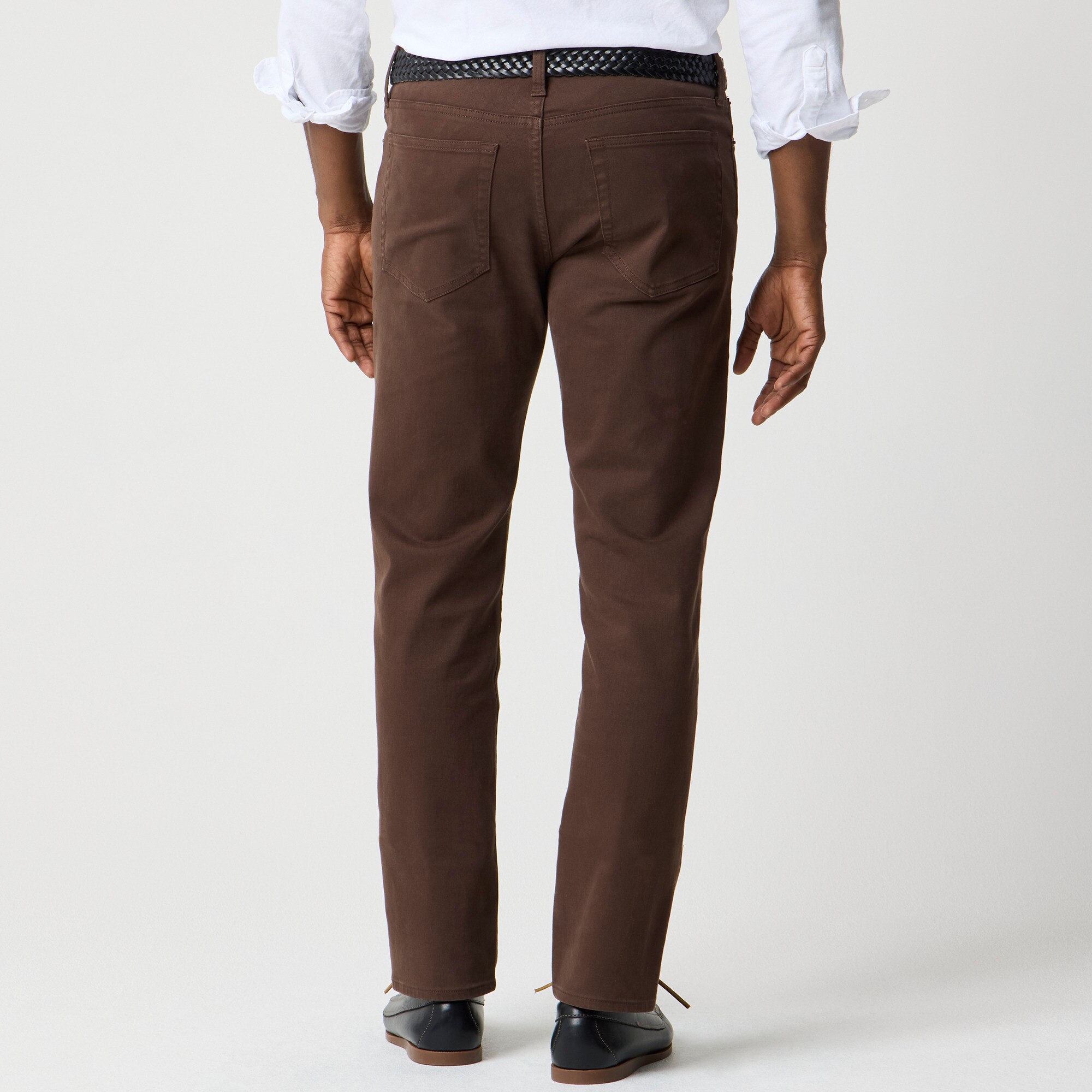 Straight-fit garment-dyed five-pocket pant