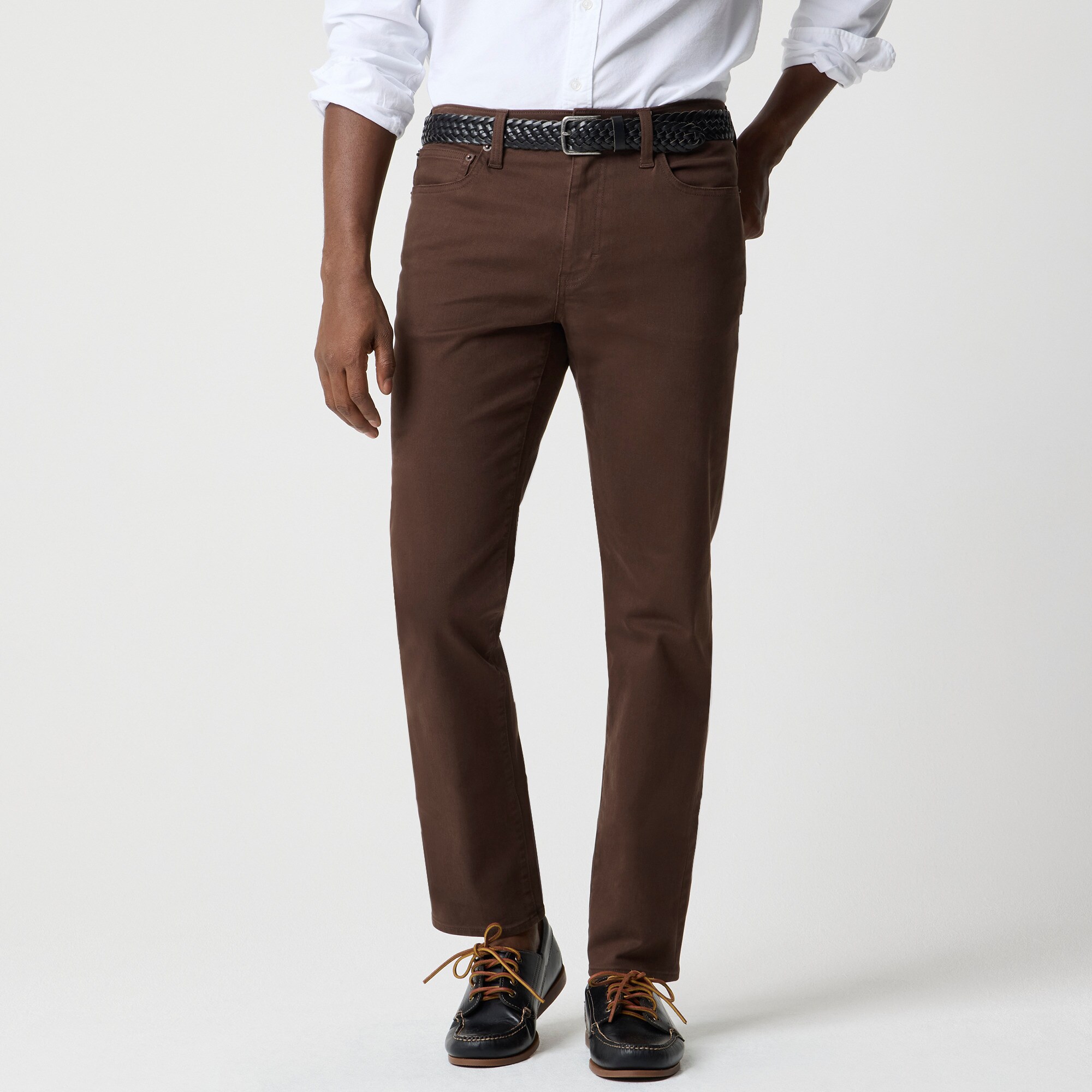 Straight-fit garment-dyed five-pocket jean