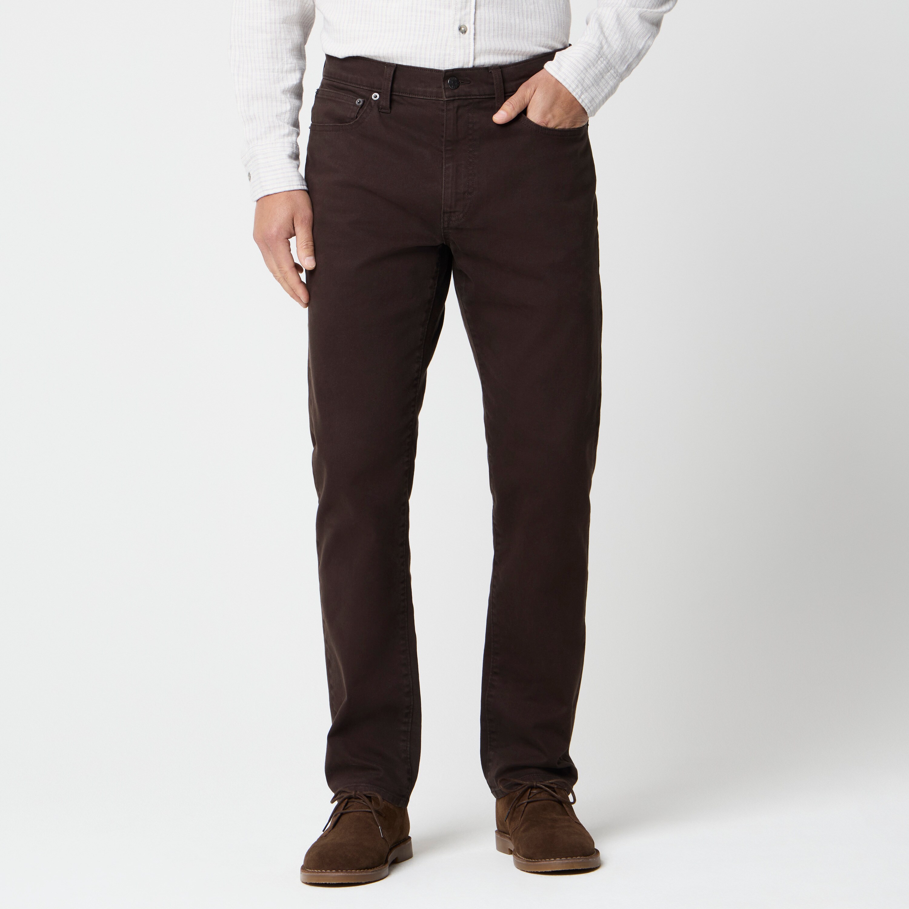 Straight-fit garment-dyed five-pocket jean